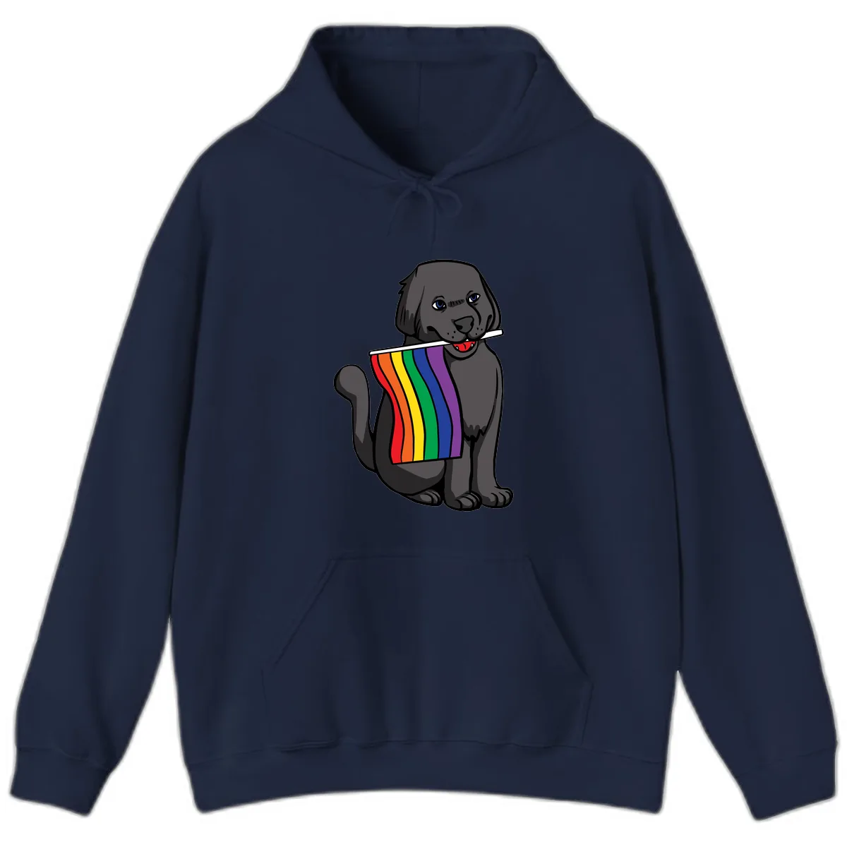 Rainbow Pride Pup Hoodie in Navy