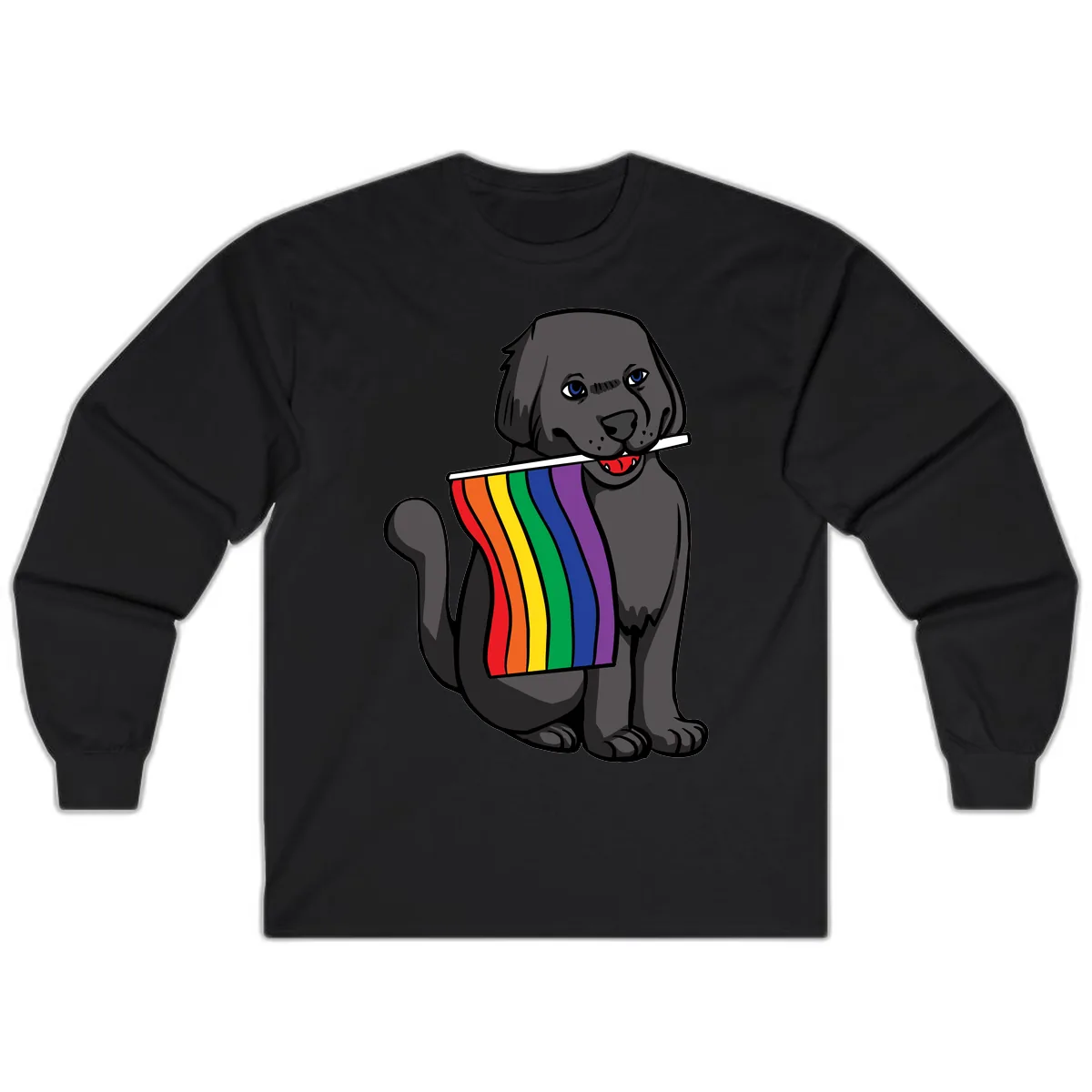 Rainbow Pride Pup Long Sleeve in Black