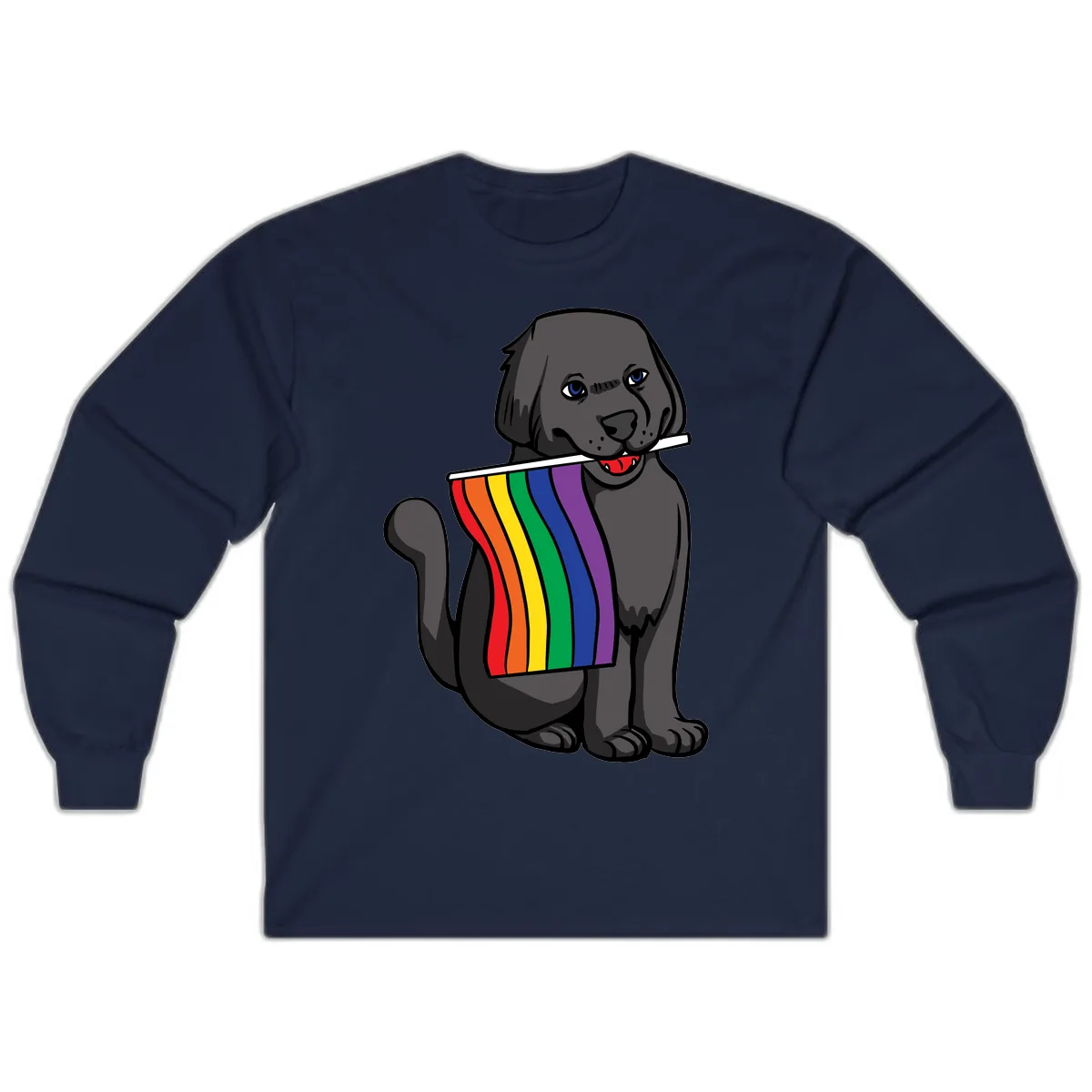 Rainbow Pride Pup Long Sleeve in Navy