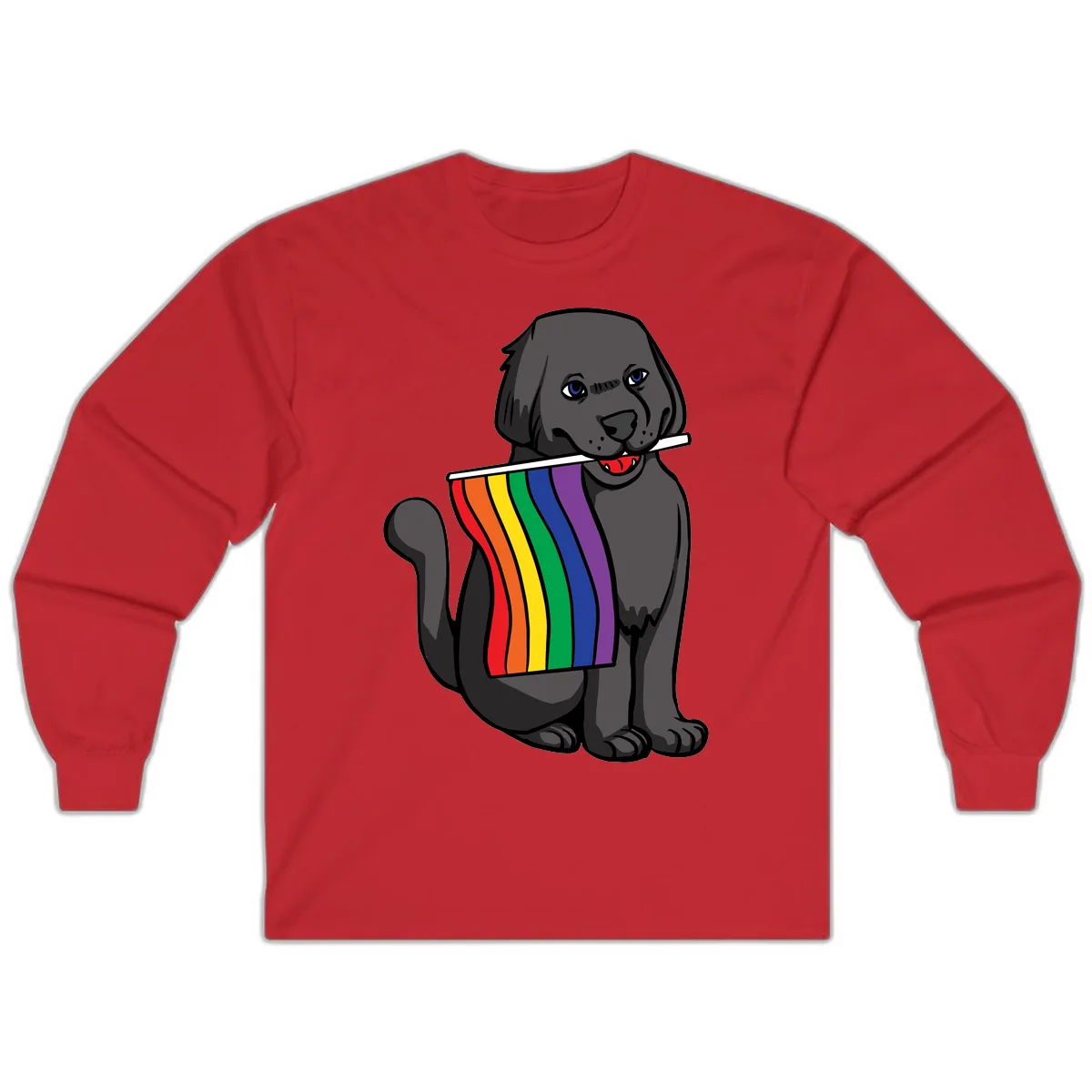 Rainbow Pride Pup Long Sleeve in Red