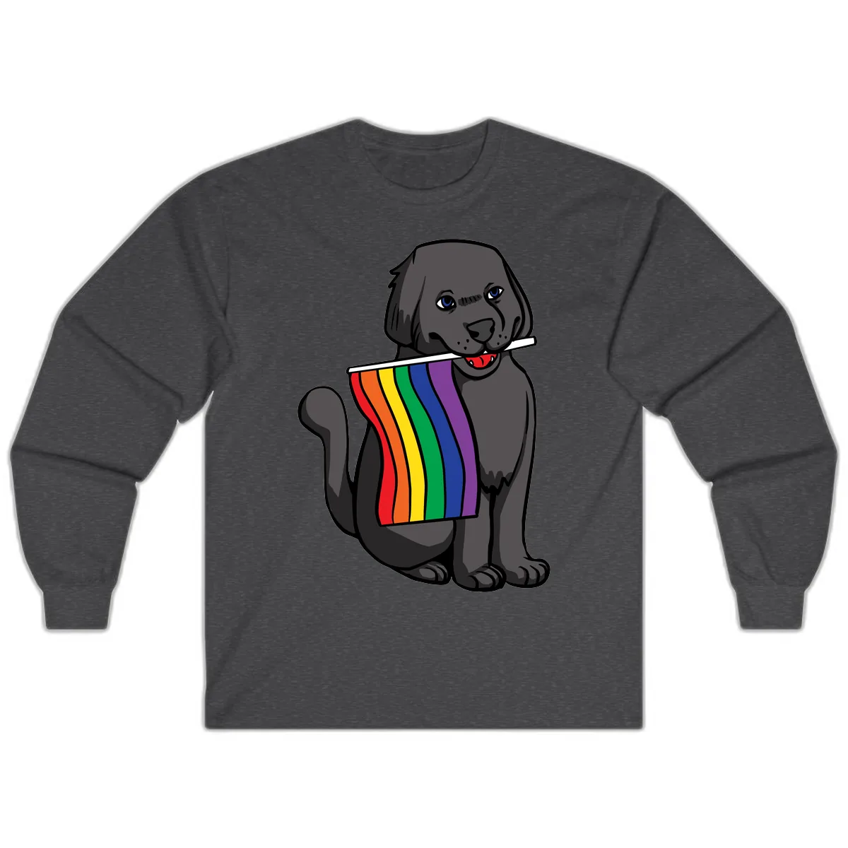 Rainbow Pride Pup Long Sleeve in Dark Heather