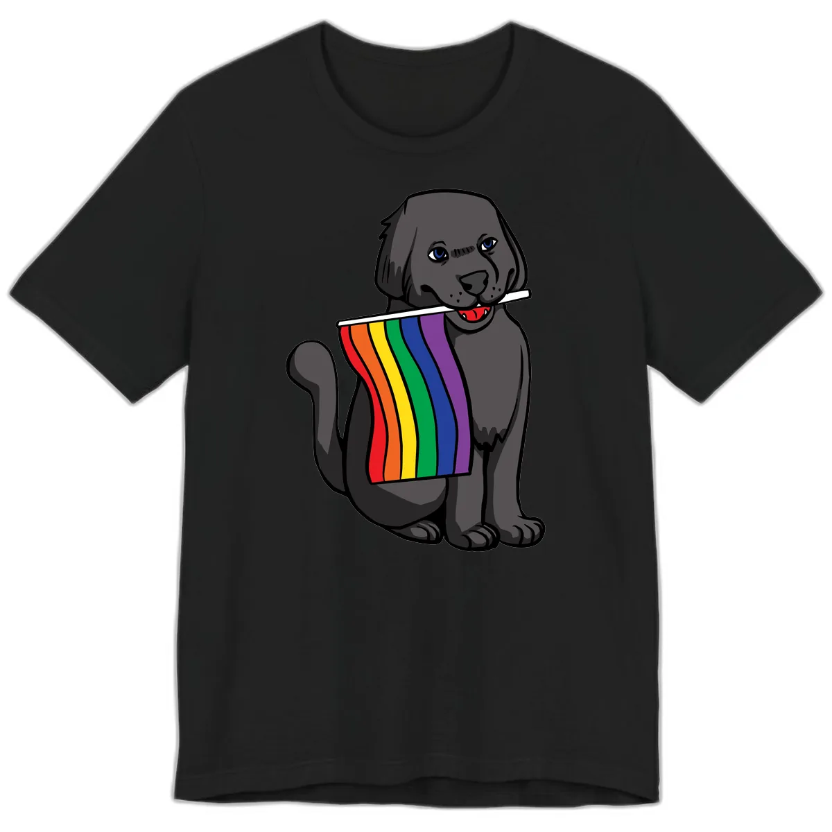 Rainbow Pride Pup Premium T-Shirt in Black