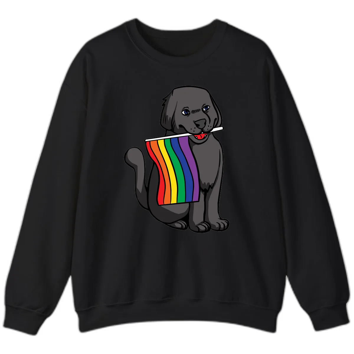 Rainbow Pride Pup Sweatshirt in Black