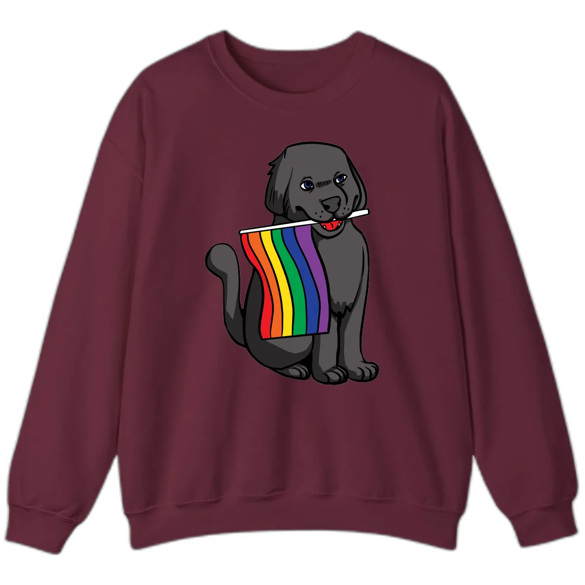 Rainbow Pride Pup Sweatshirt in Maroon