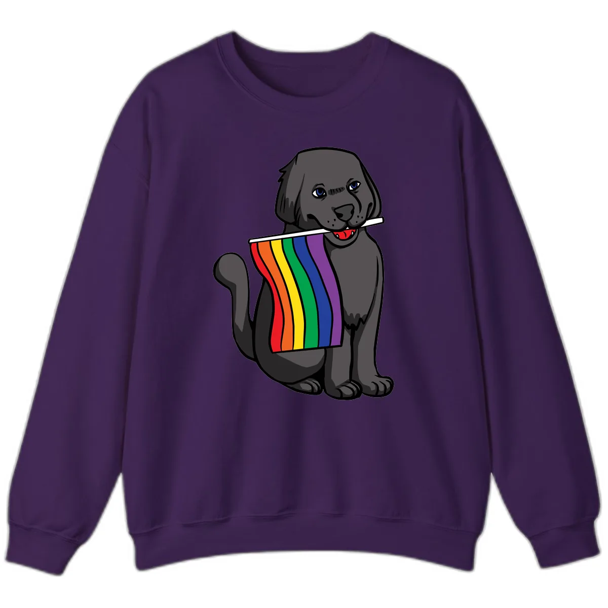 Rainbow Pride Pup Sweatshirt in Purple