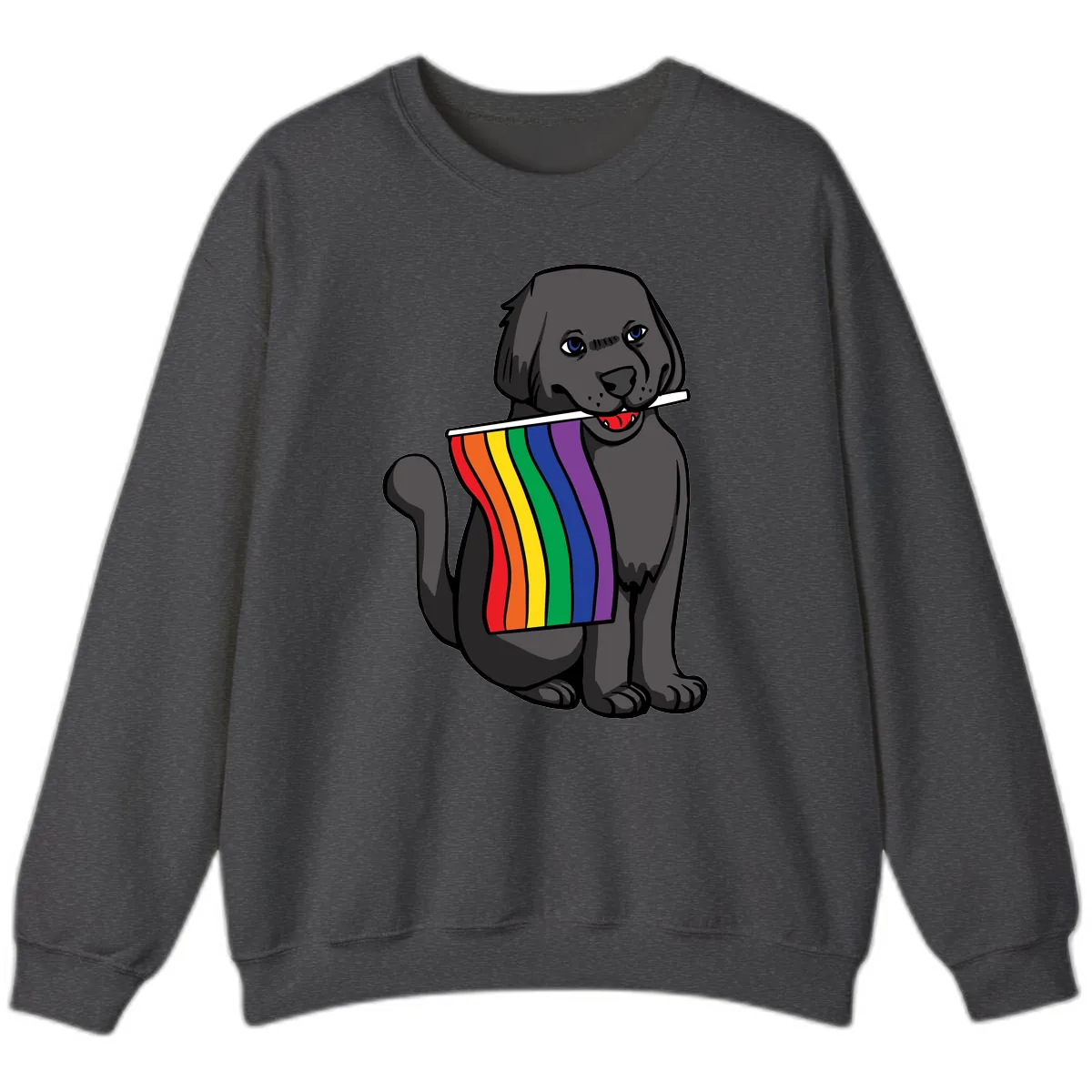 Rainbow Pride Pup Sweatshirt in Dark Heather