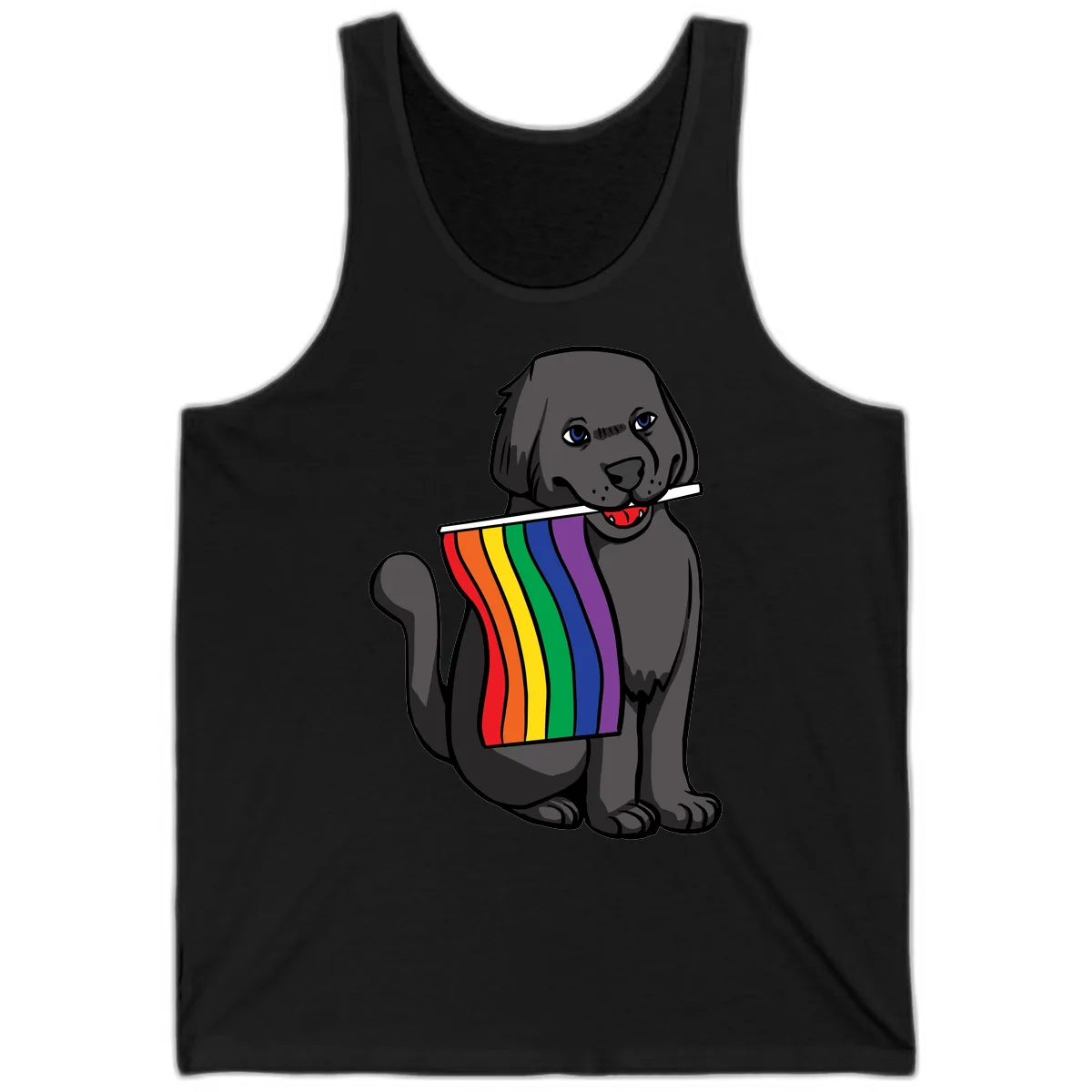 Rainbow Pride Pup Tank in Black