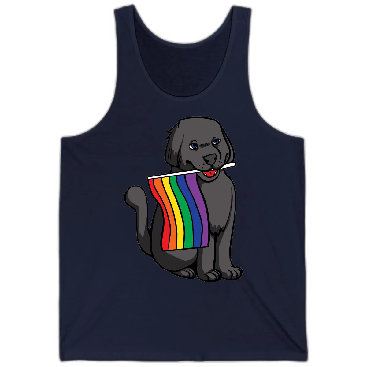 Rainbow Pride Pup Tank in Navy