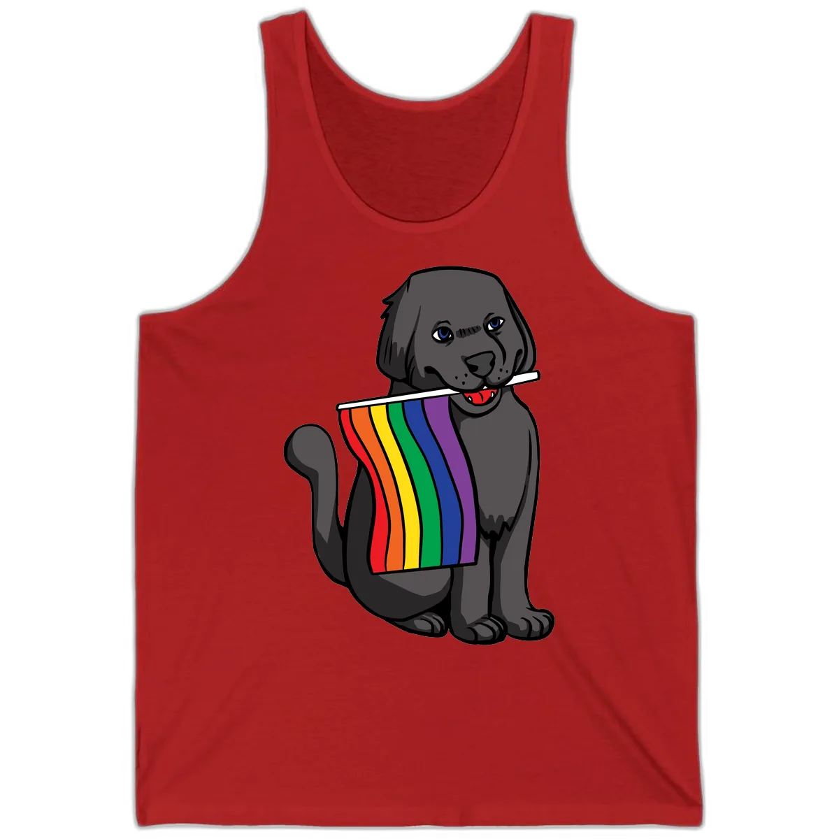Rainbow Pride Pup Tank in Red