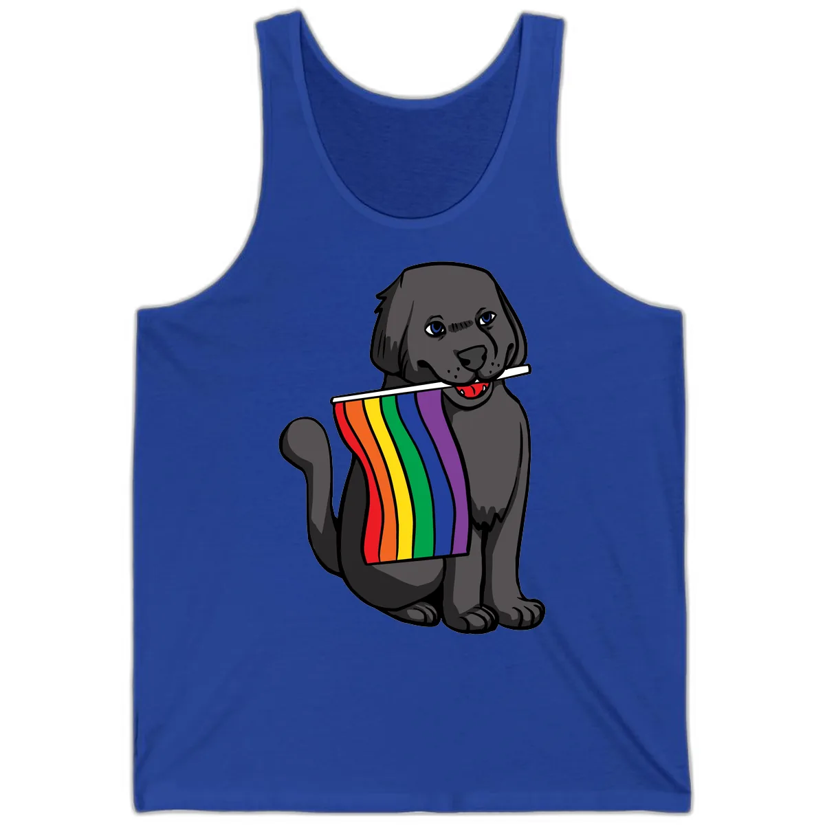 Rainbow Pride Pup Tank in True Royal