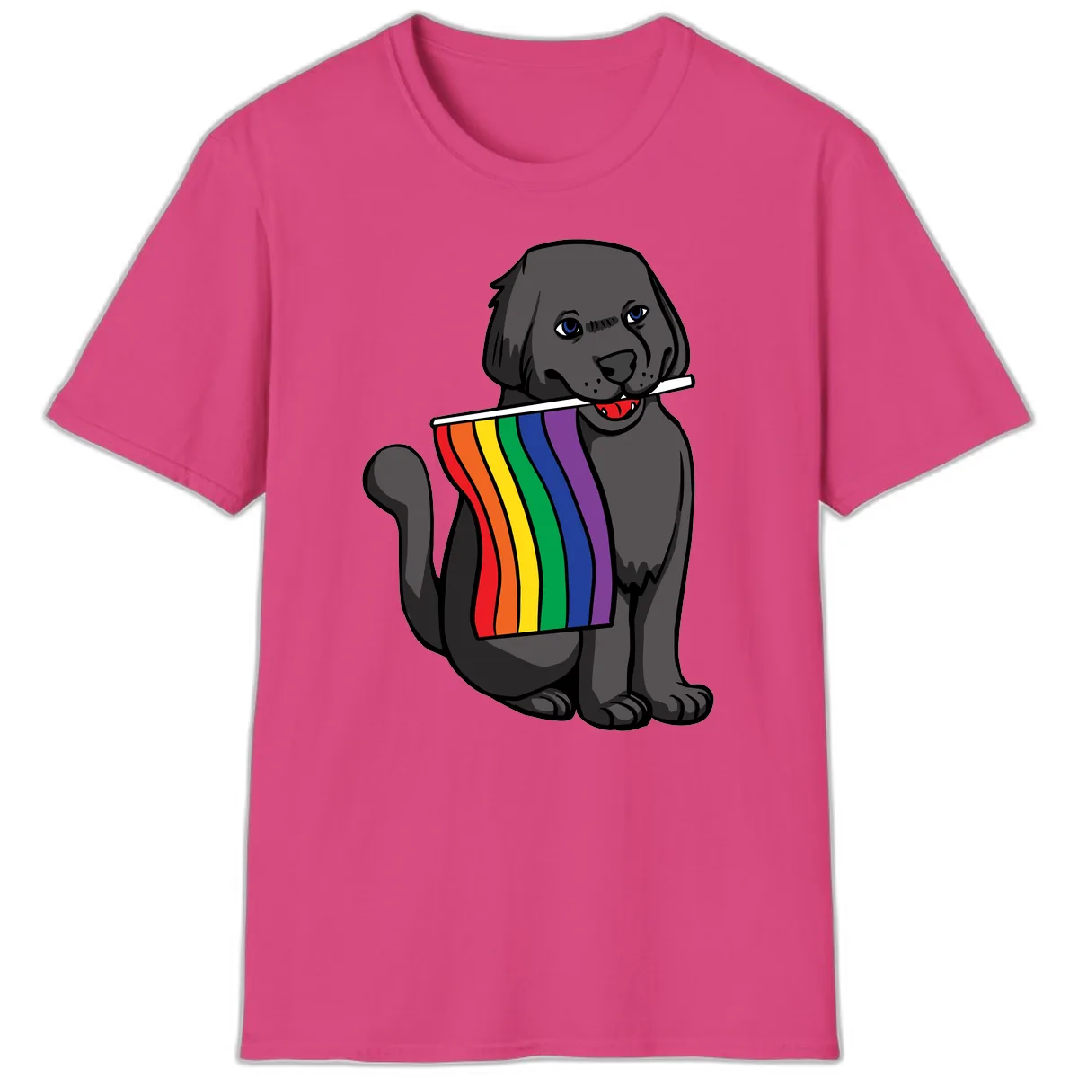 Rainbow Pride Pup T-Shirt in Heliconia