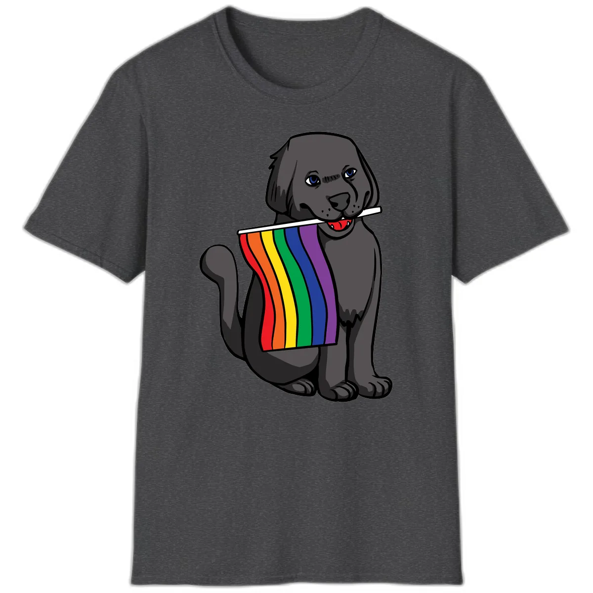 Rainbow Pride Pup T-Shirt in Dark Heather