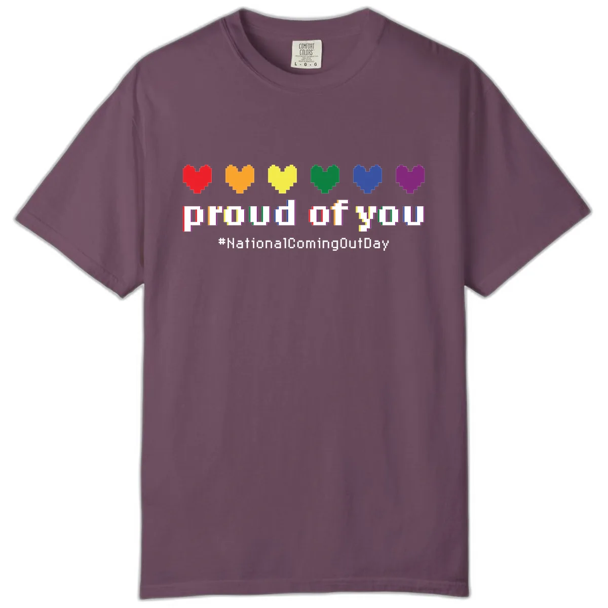 Proud Of You Rainbow Hearts Comfort Color in Berry