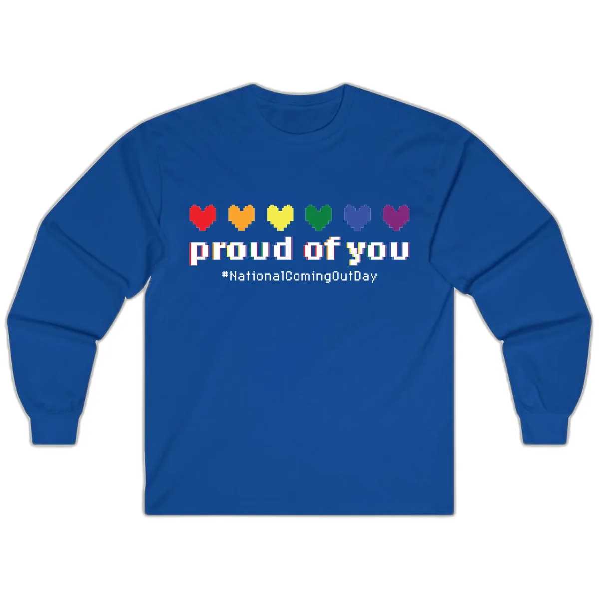 Proud Of You Rainbow Hearts Long Sleeve in Royal