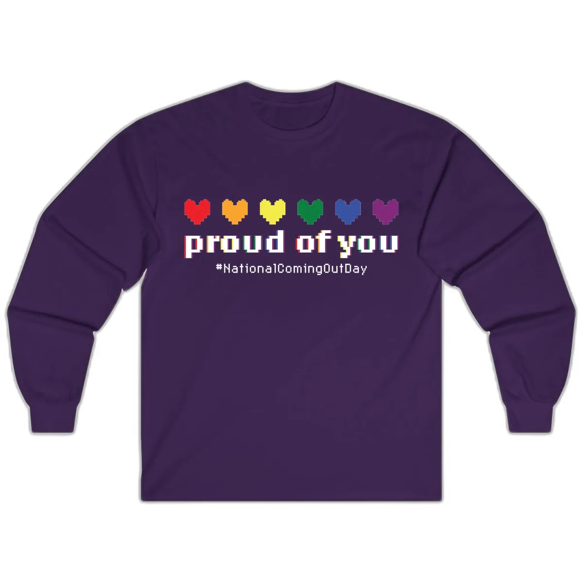 Proud Of You Rainbow Hearts Long Sleeve in Purple