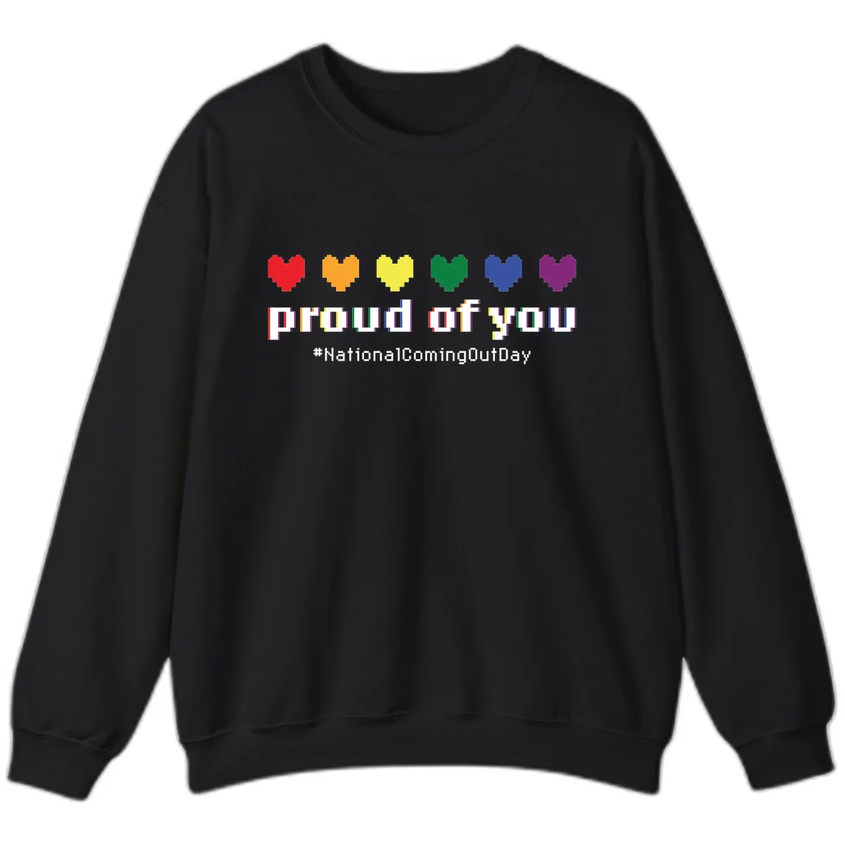 Proud Of You Rainbow Hearts Sweatshirt in Black