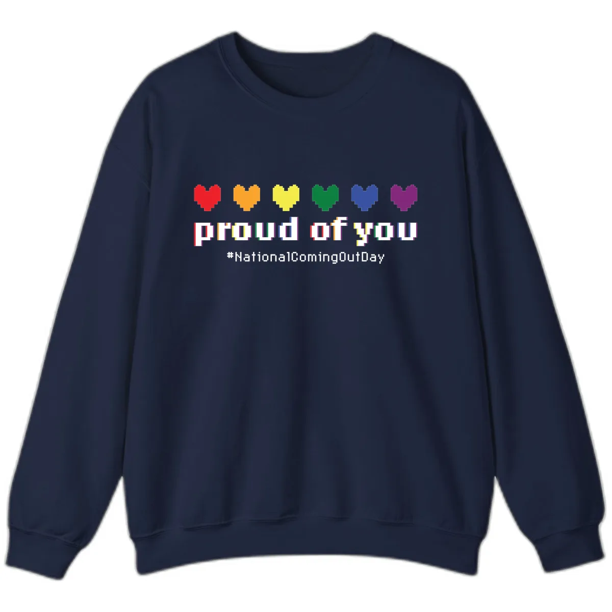 Proud Of You Rainbow Hearts Sweatshirt in Navy