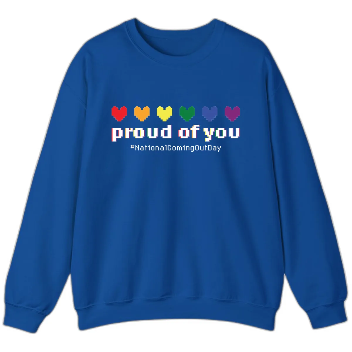 Proud Of You Rainbow Hearts Sweatshirt in Royal