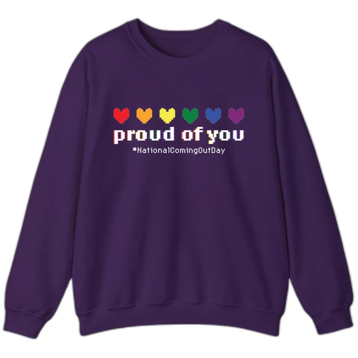 Proud Of You Rainbow Hearts Sweatshirt in Purple