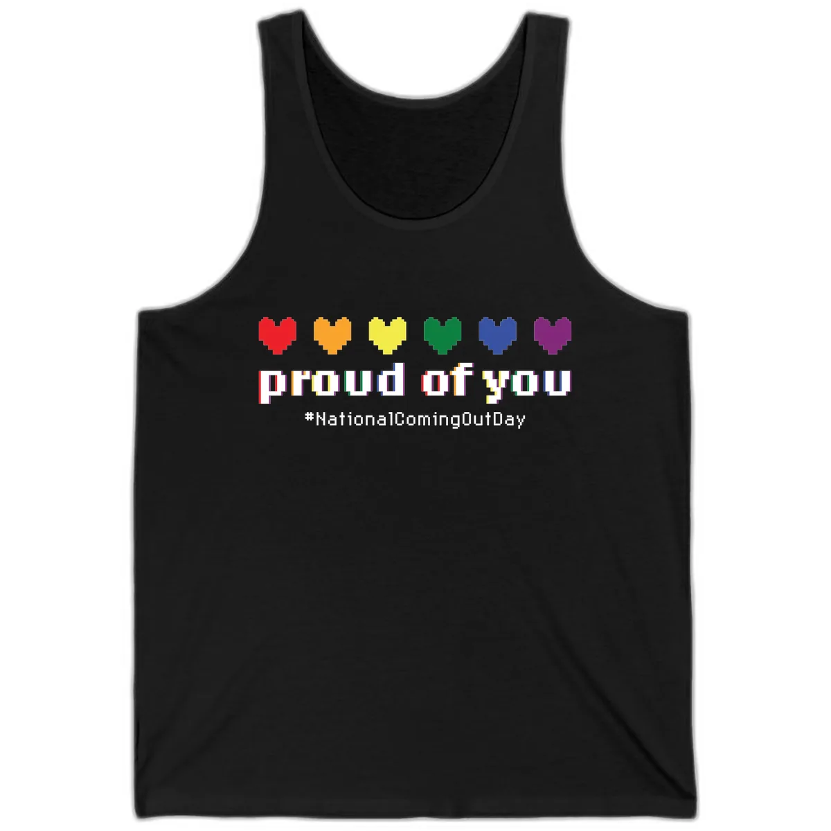 Proud Of You Rainbow Hearts Tank in Black
