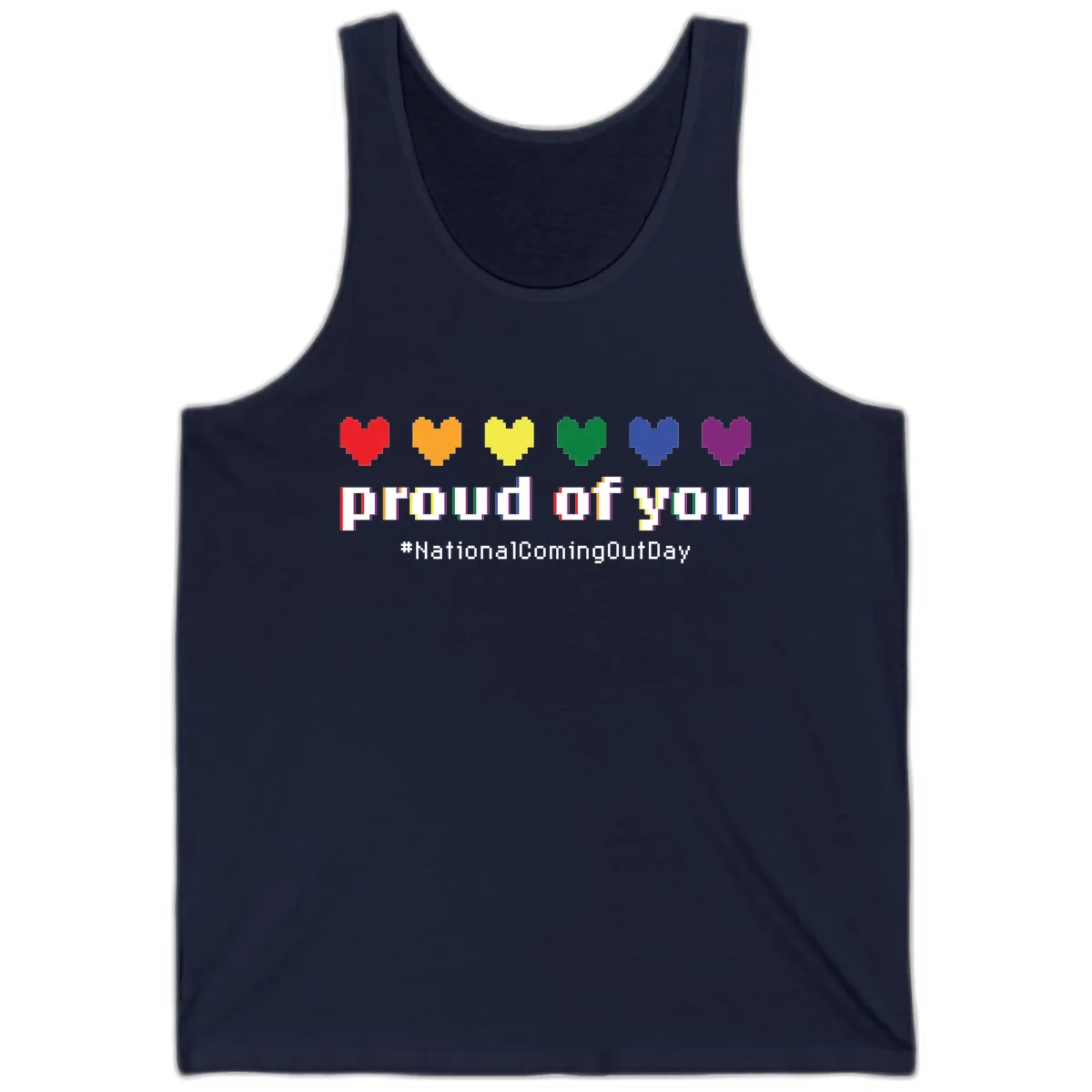 Proud Of You Rainbow Hearts Tank in Navy