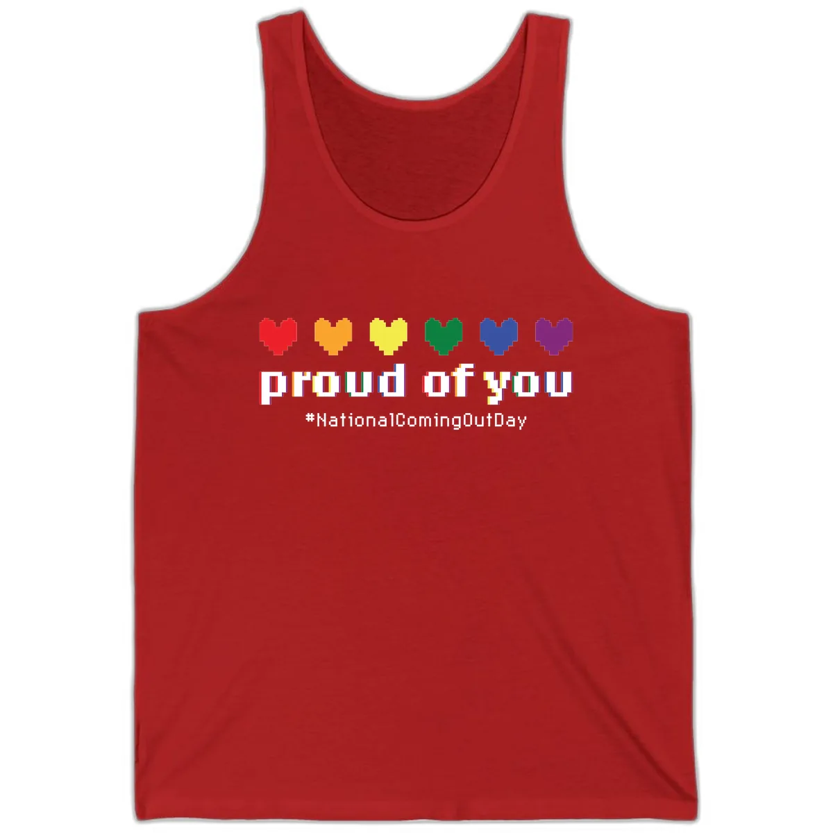 Proud Of You Rainbow Hearts Tank in Red