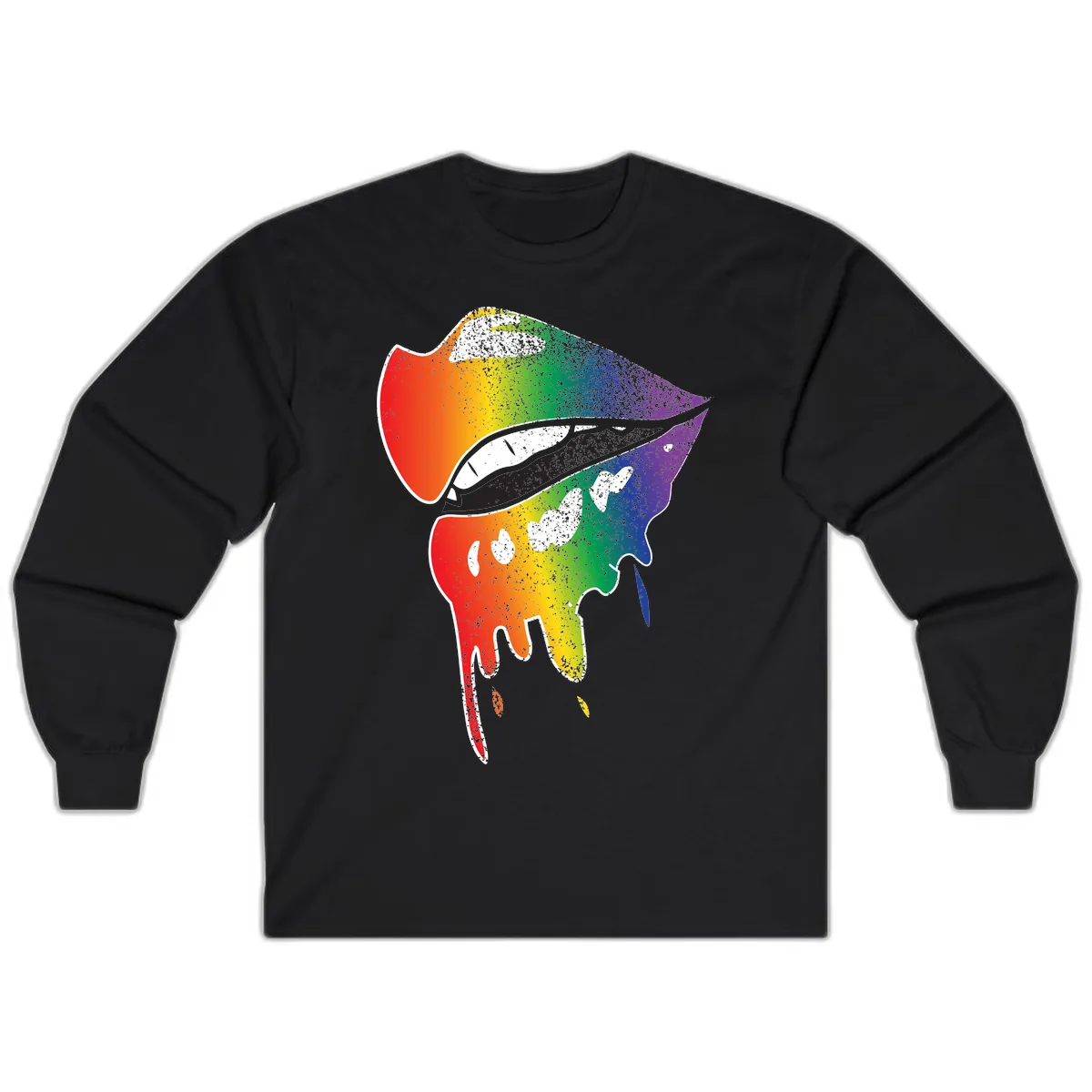 Rainbow Fish Pride Portrait Long Sleeve in Black
