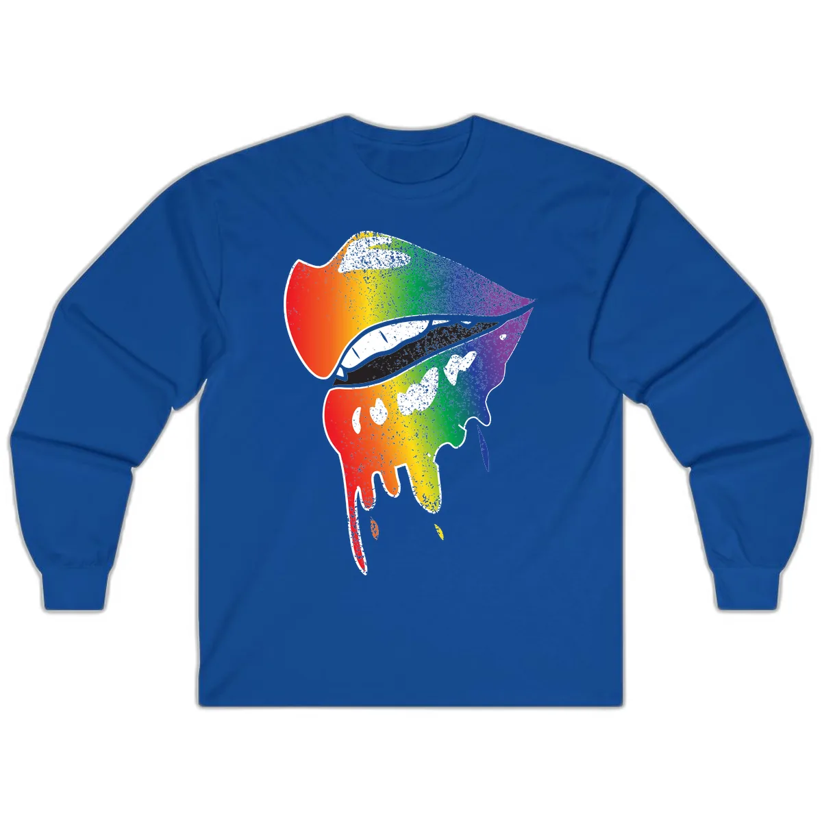 Rainbow Fish Pride Portrait Long Sleeve in Royal