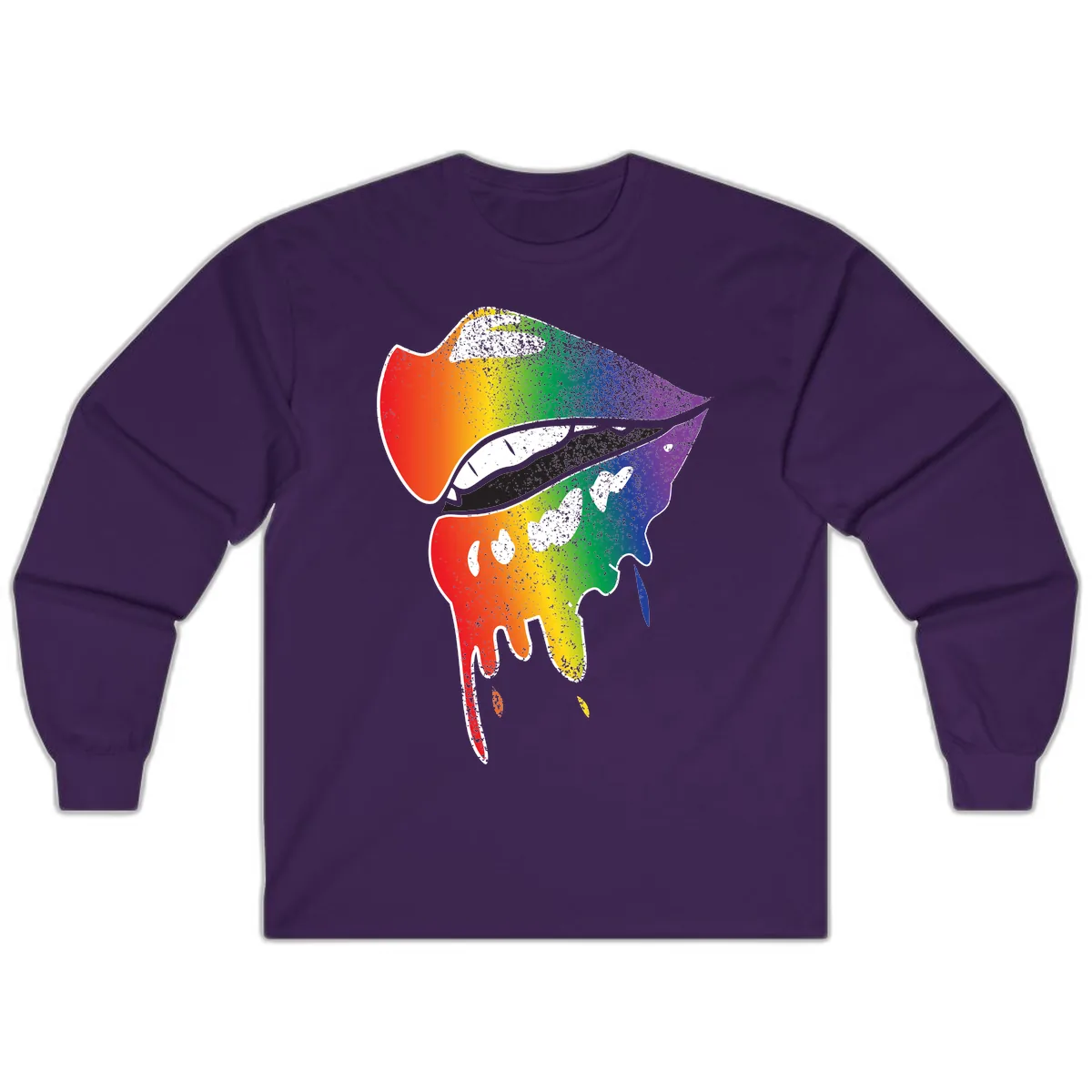 Rainbow Fish Pride Portrait Long Sleeve in Purple