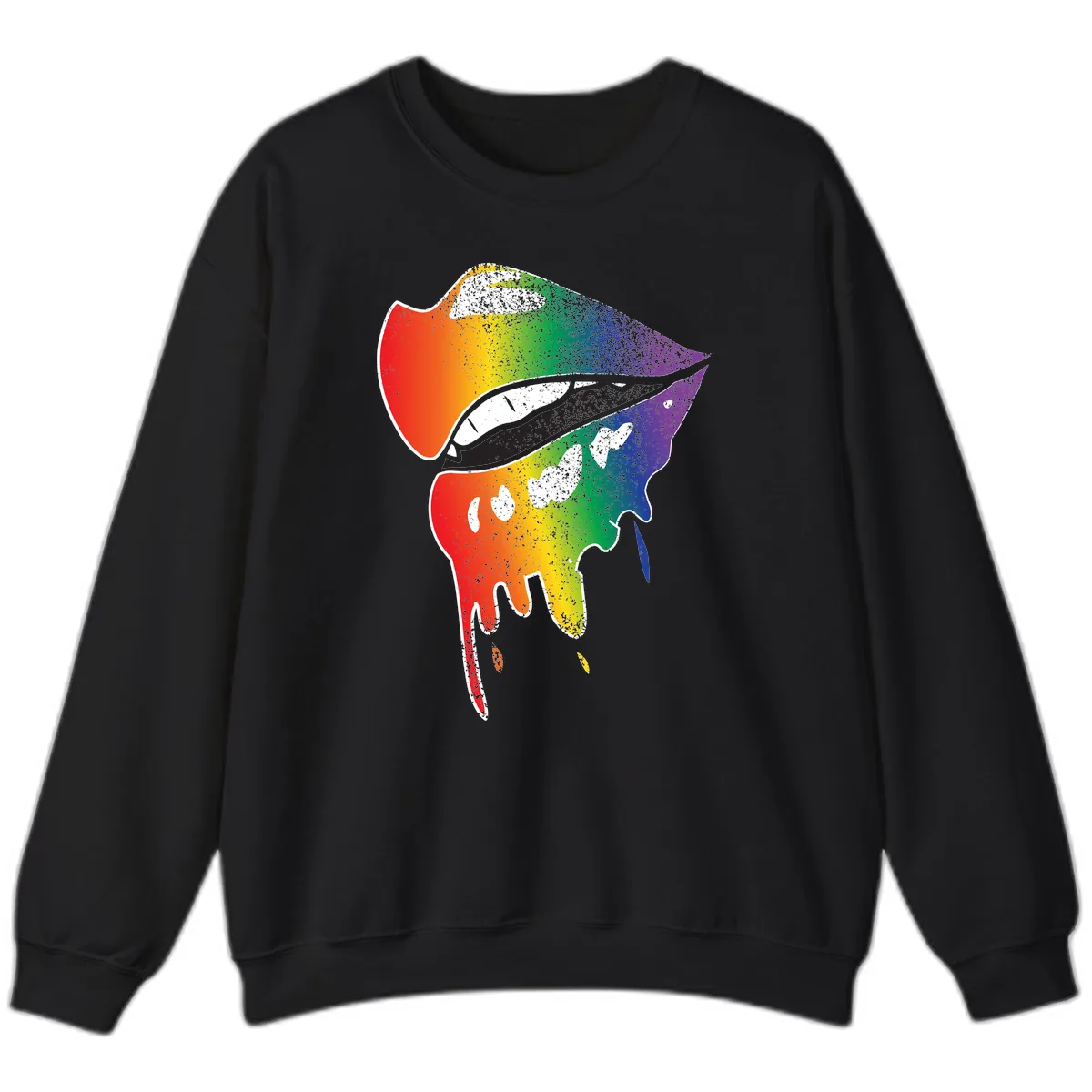 Rainbow Fish Pride Portrait Sweatshirt in Black