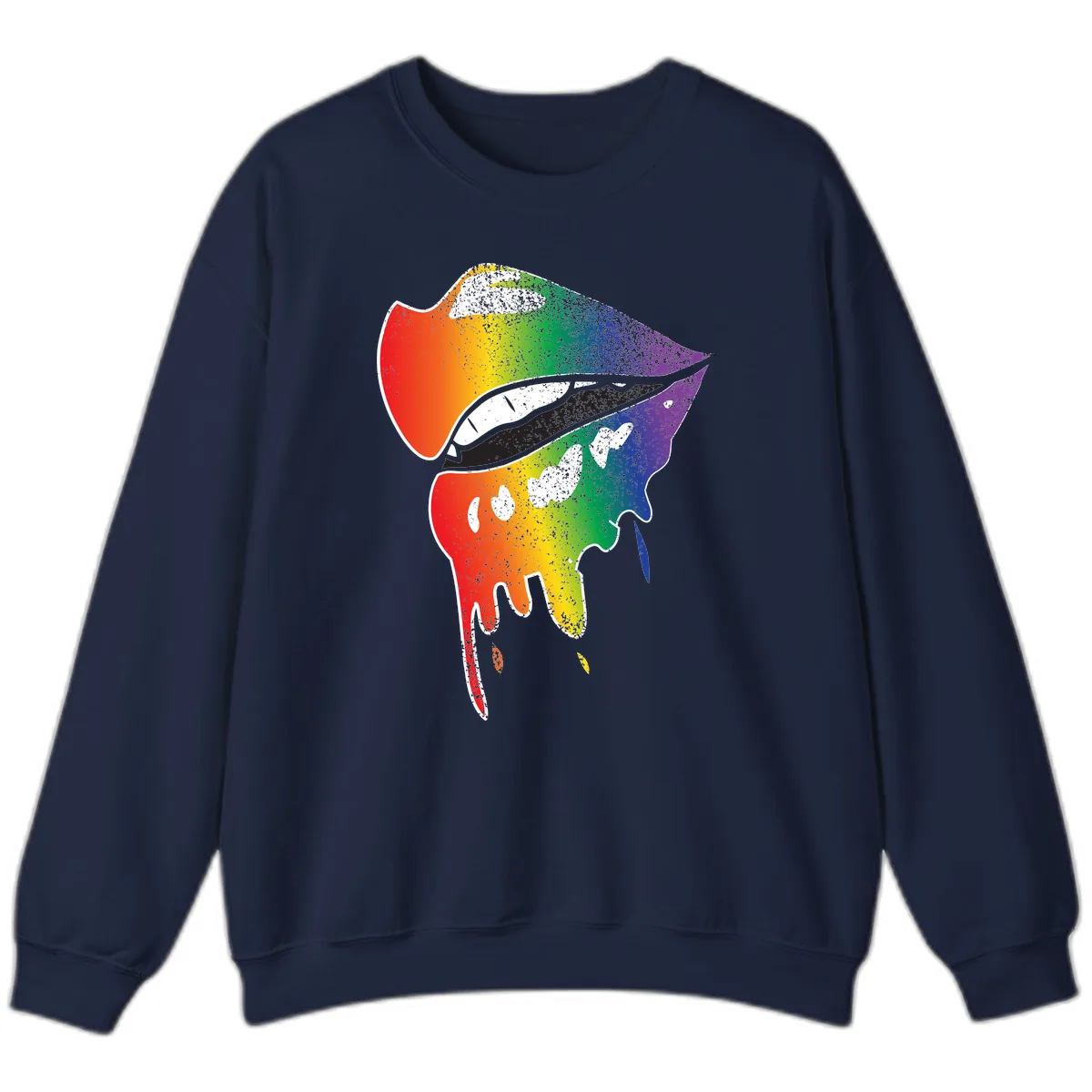 Rainbow Fish Pride Portrait Sweatshirt in Navy