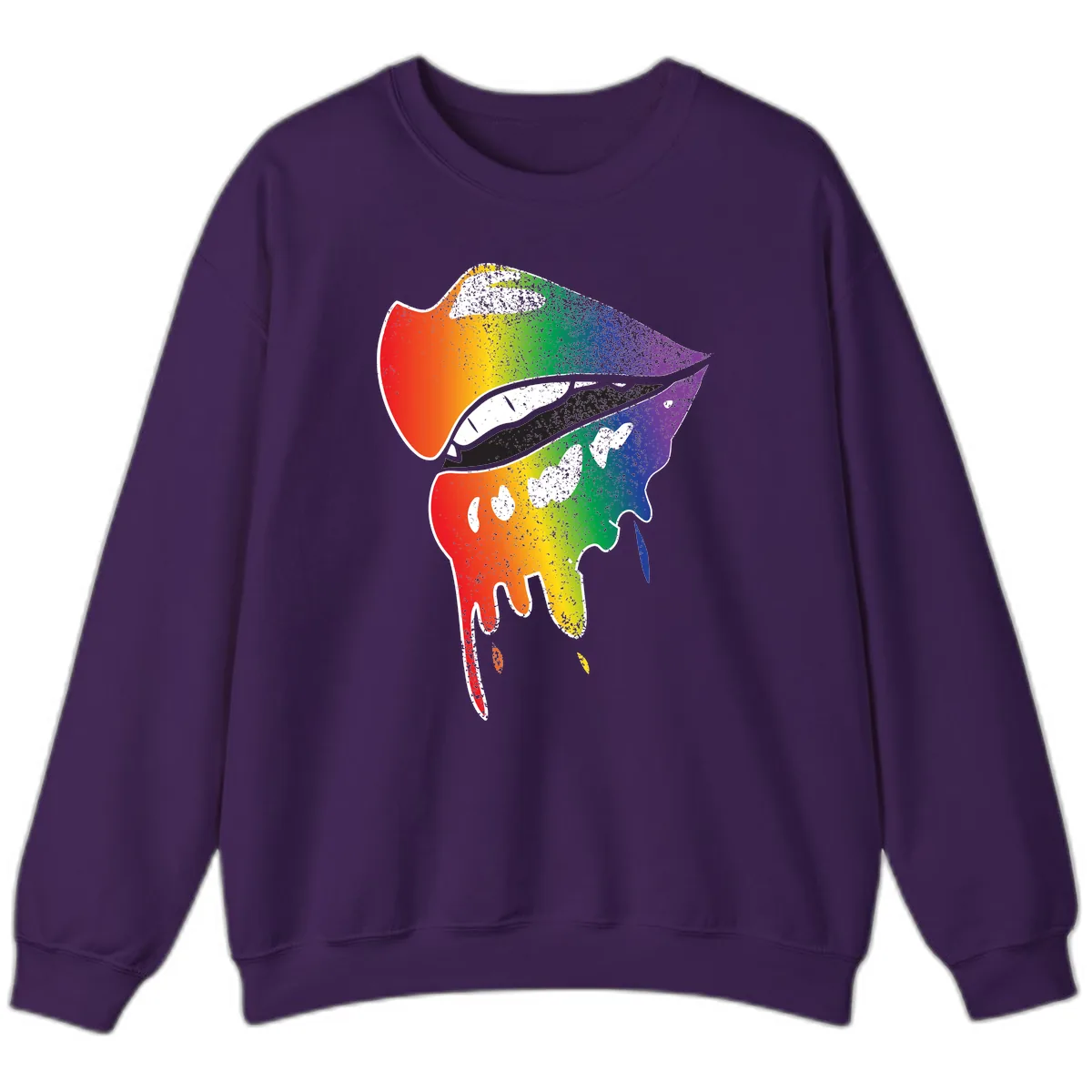 Rainbow Fish Pride Portrait Sweatshirt in Purple