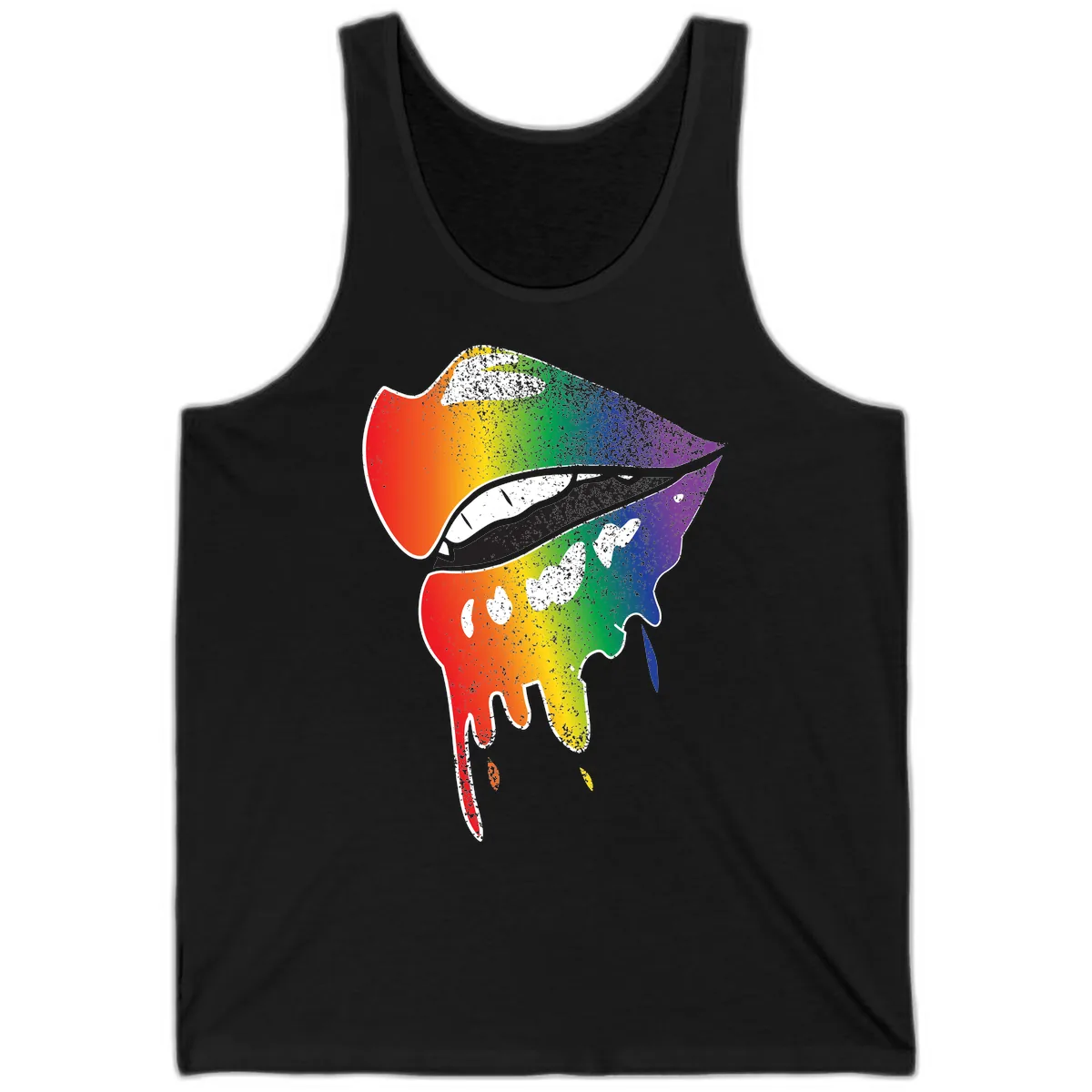 Rainbow Fish Pride Portrait Tank in Black
