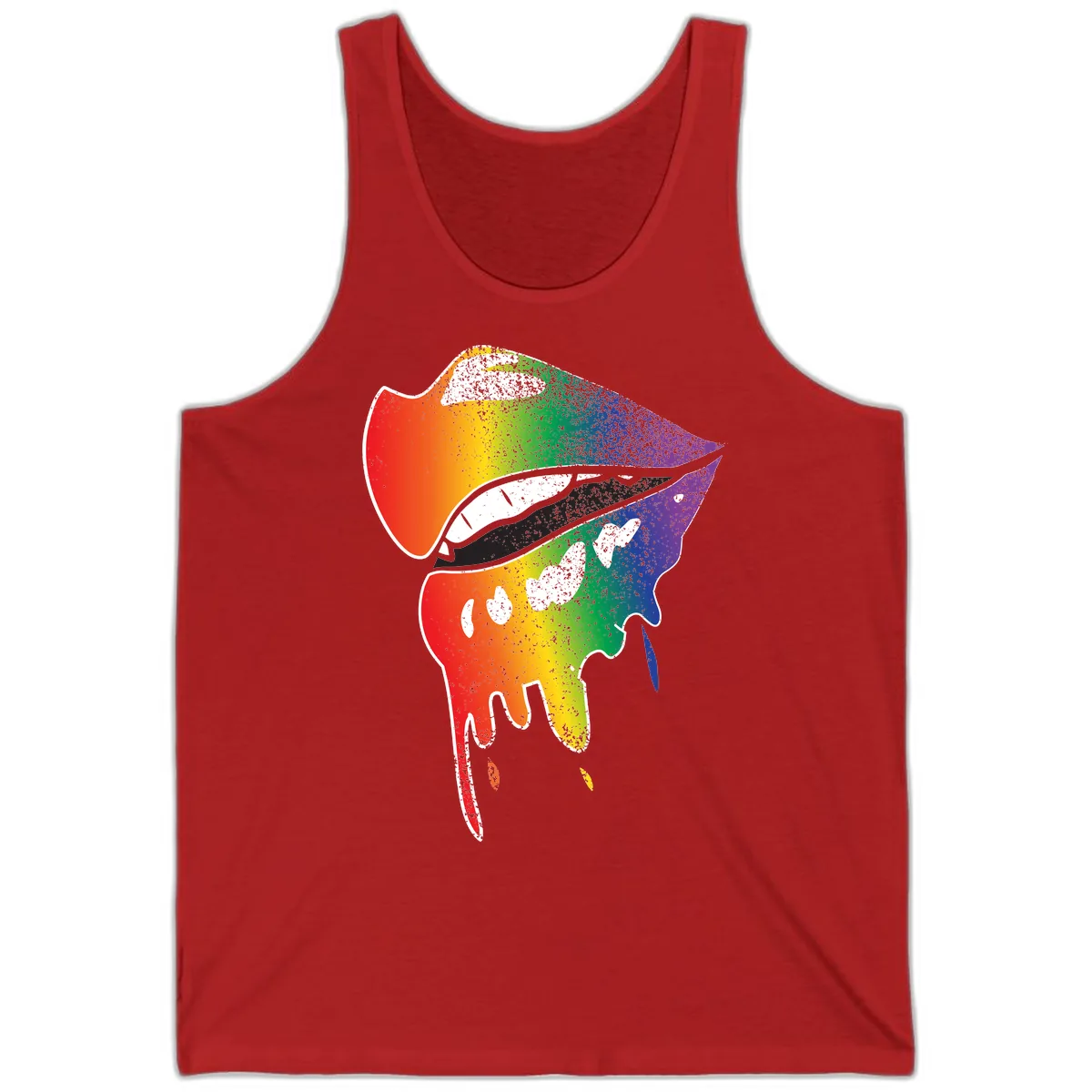 Rainbow Fish Pride Portrait Tank in Red