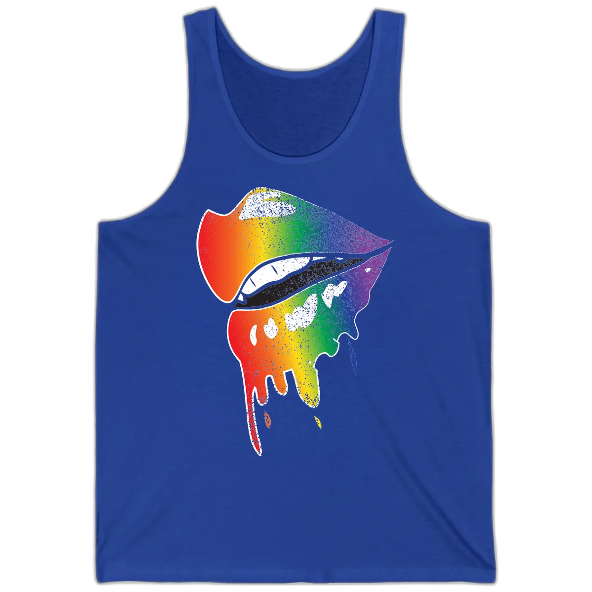 Rainbow Fish Pride Portrait Tank in True Royal