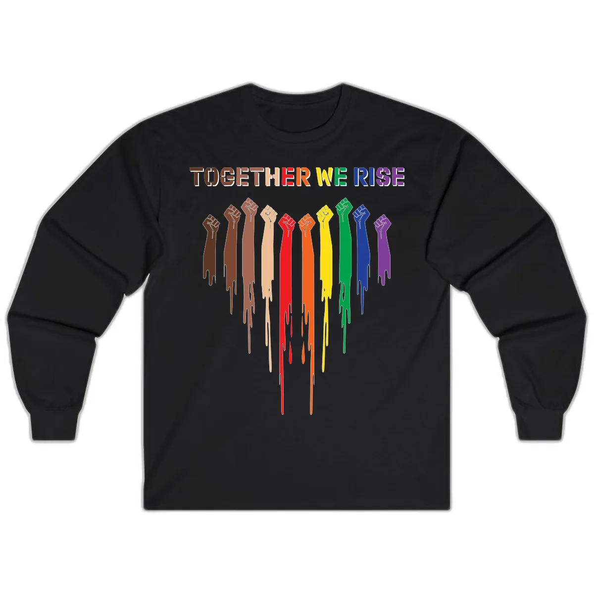 Together We Rise Unity Fists Long Sleeve in Black