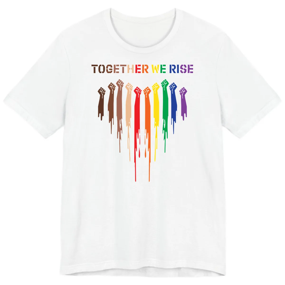 Together We Rise Unity Fists Premium T-Shirt in White