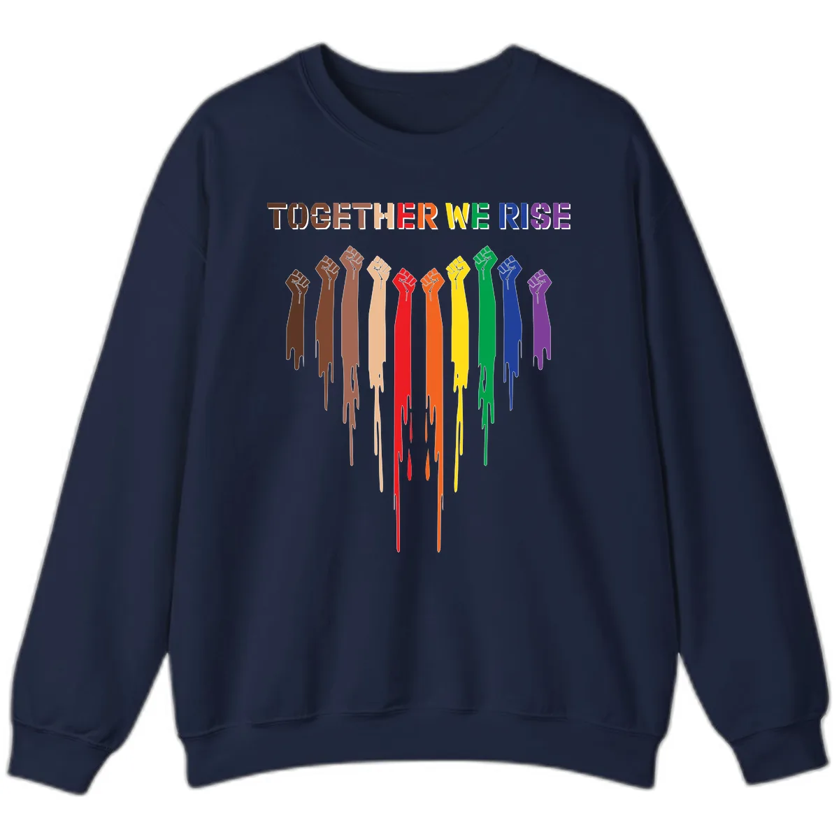 Together We Rise Unity Fists Sweatshirt in Navy