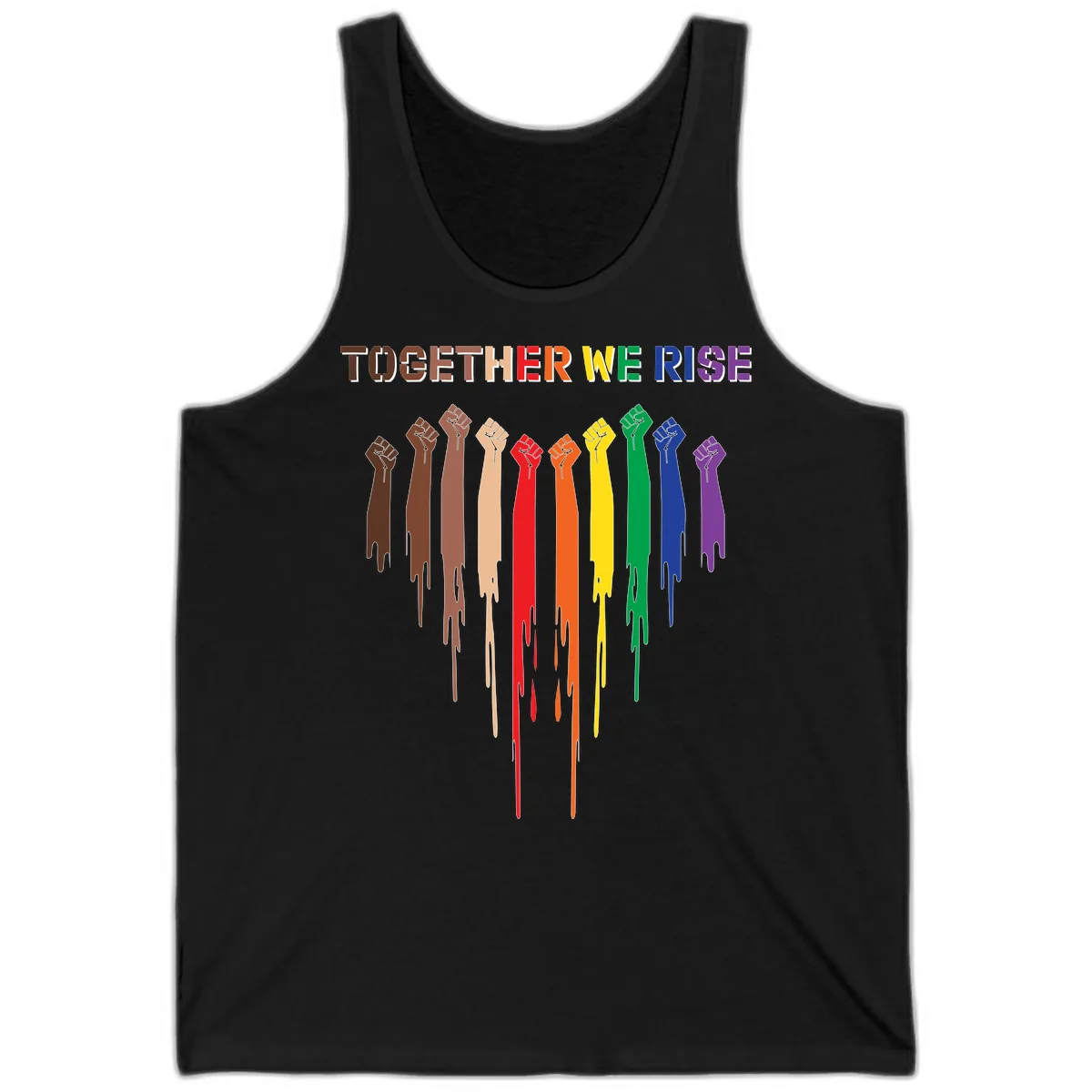 Together We Rise Unity Fists Tank in Black