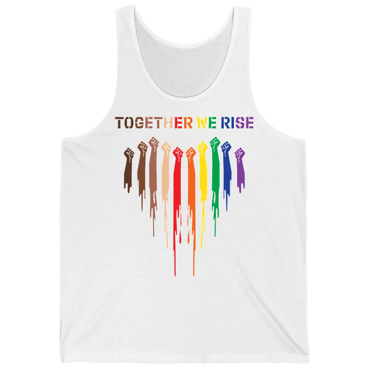 Together We Rise Unity Fists Tank in White