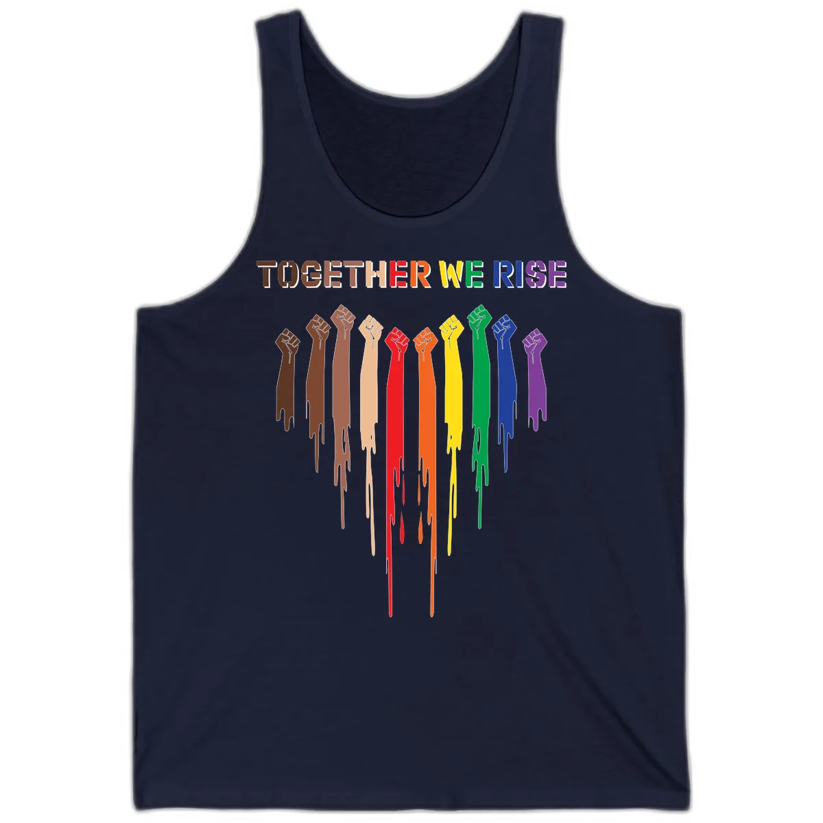 Together We Rise Unity Fists Tank in Navy