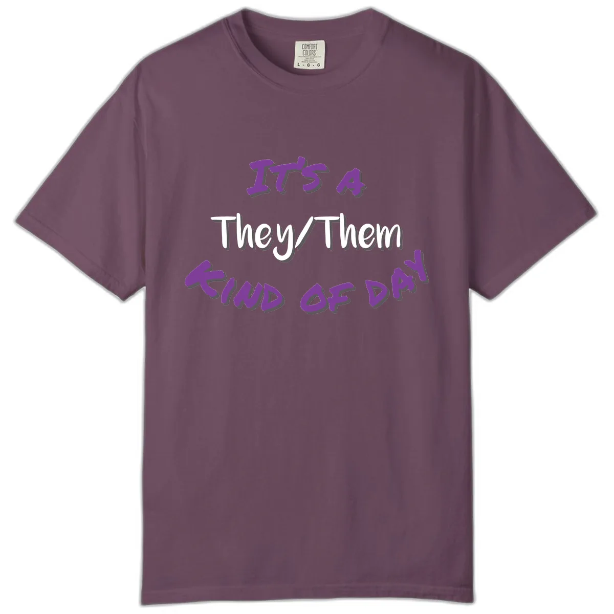 They/Them Proud Of Me Comfort Color in Berry