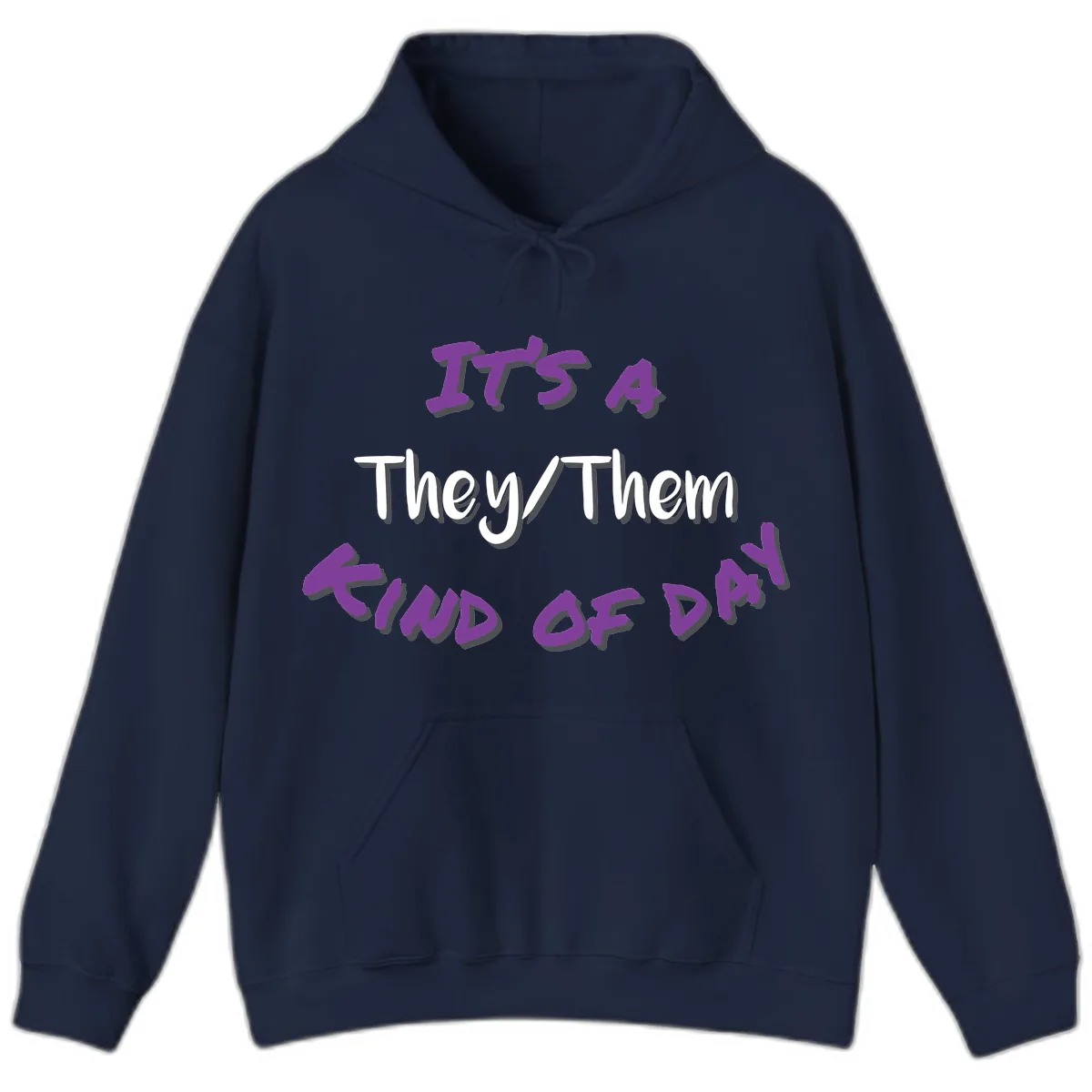 They/Them Proud Of Me Hoodie in Navy