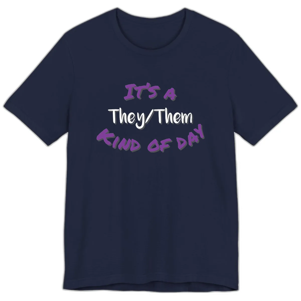 They/Them Proud Of Me Premium T-Shirt in Navy