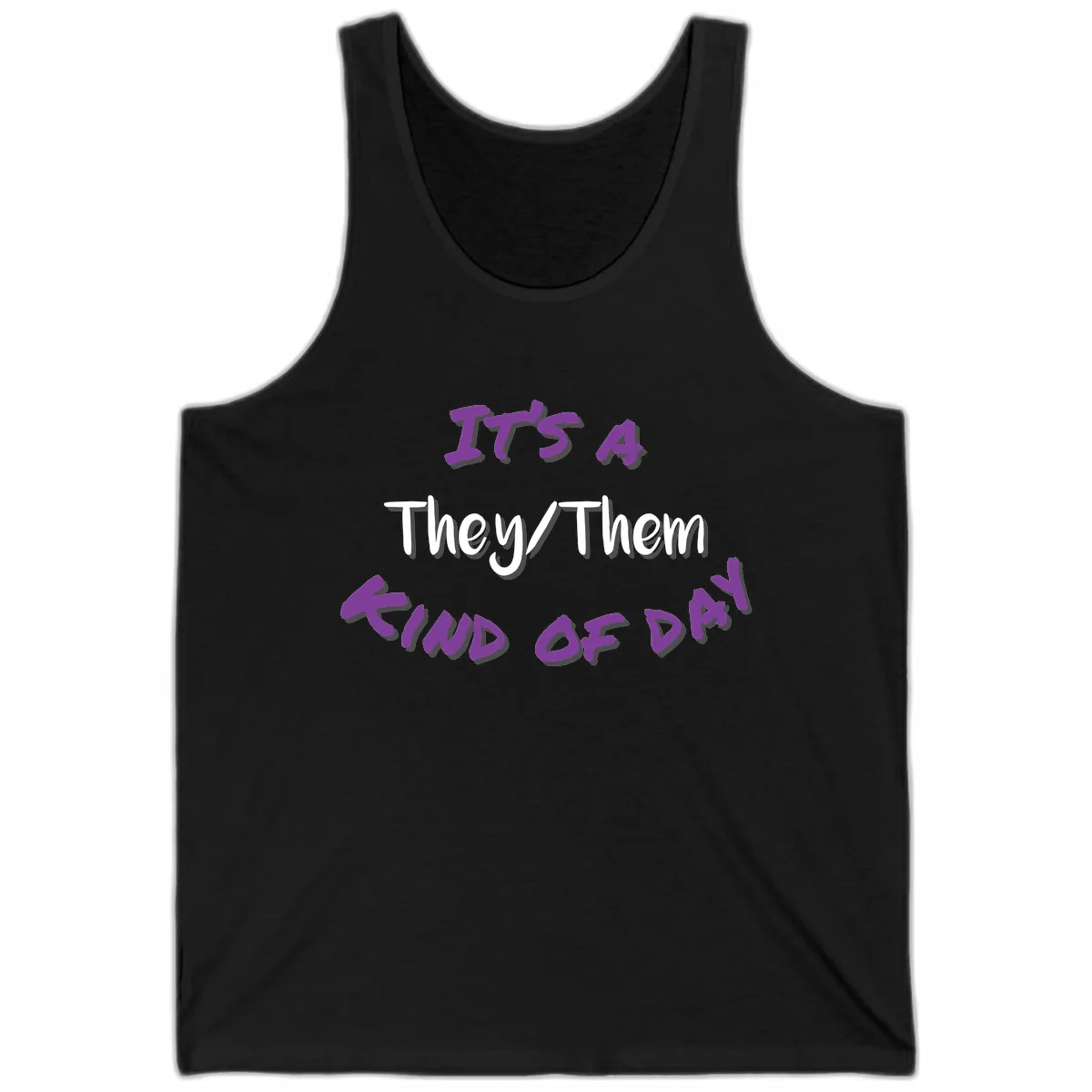 They/Them Proud Of Me Tank in Black