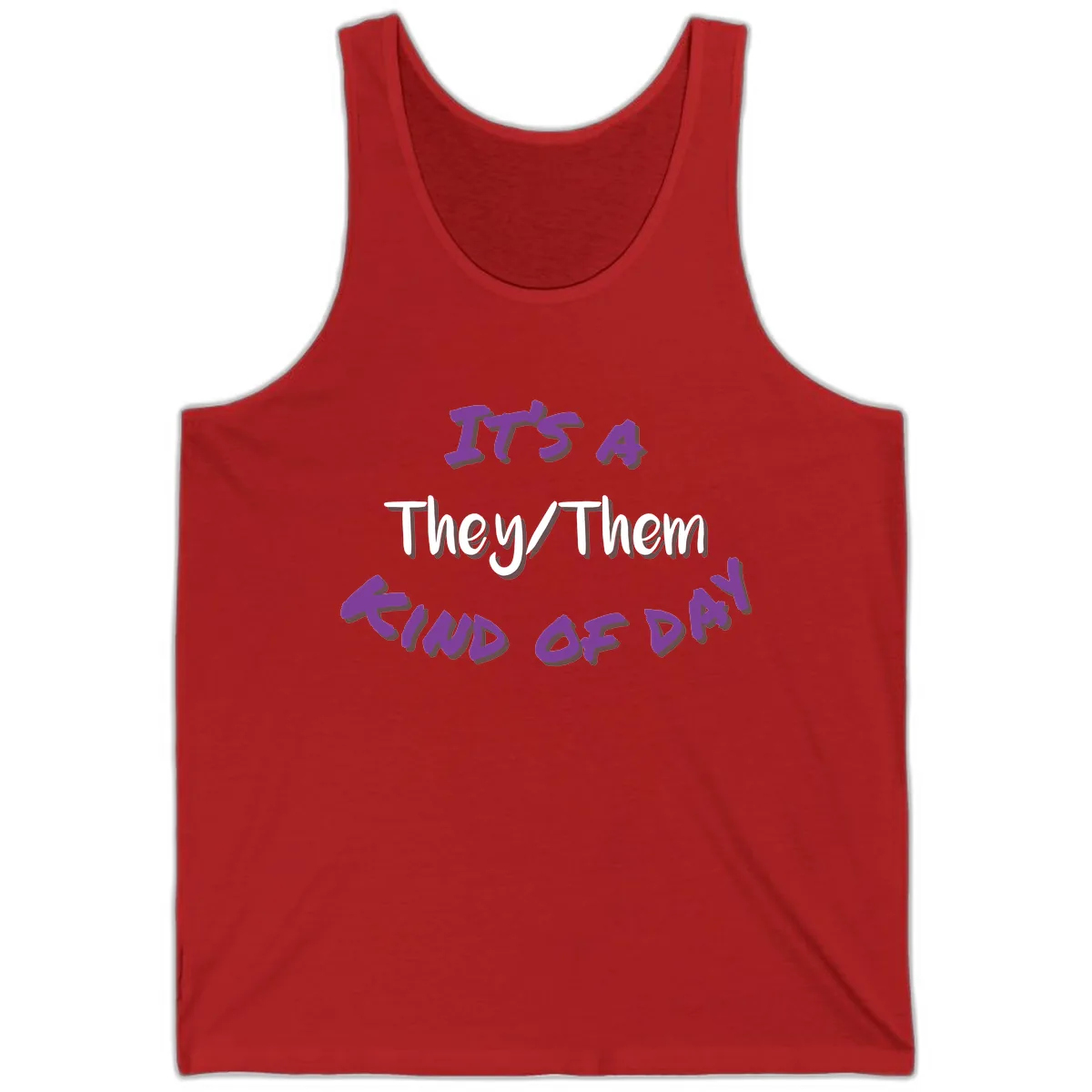 They/Them Proud Of Me Tank in Red