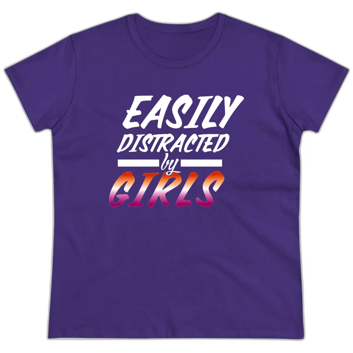 Easily Distracted by Giks Ladies Tee in Purple