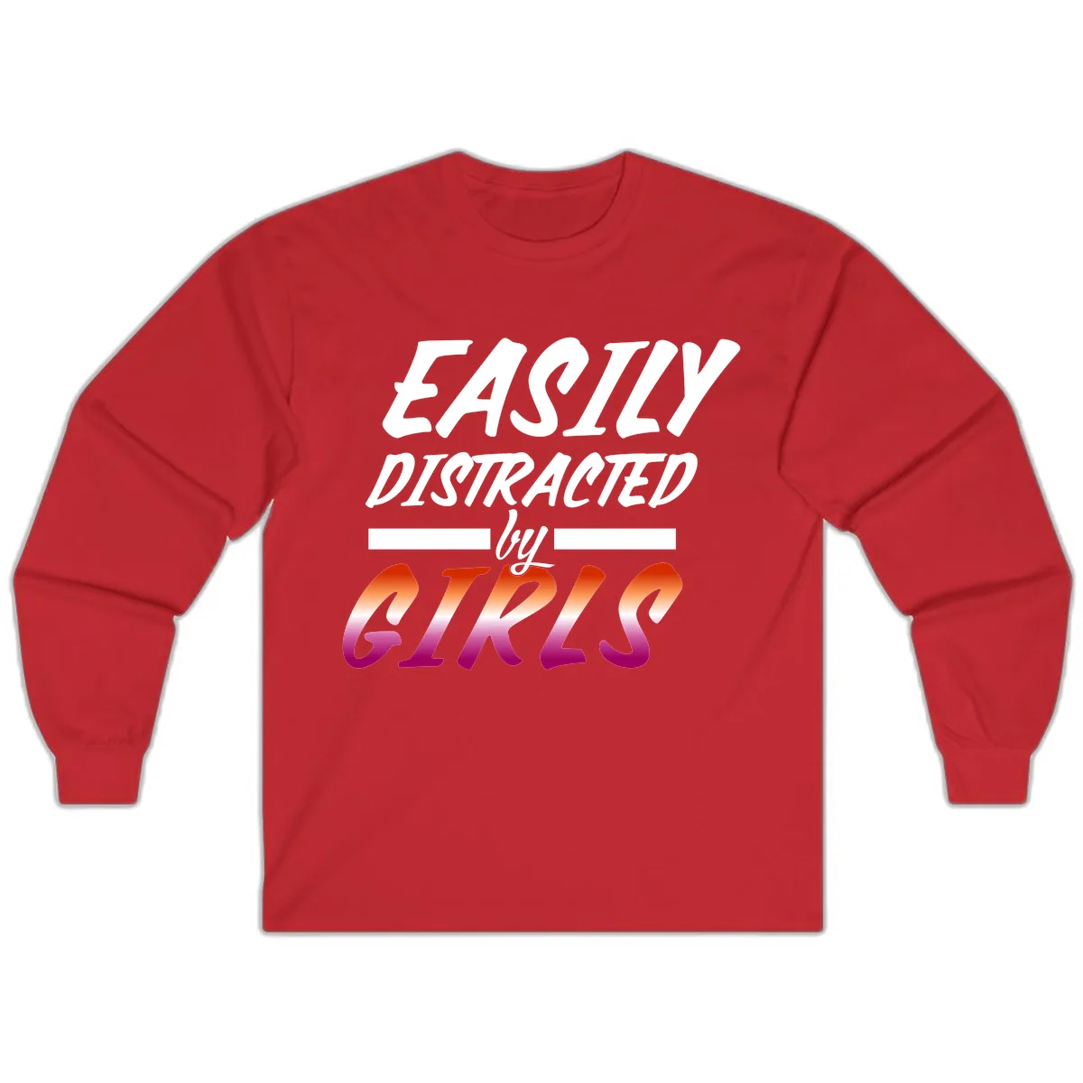 Easily Distracted by Giks Long Sleeve in Red