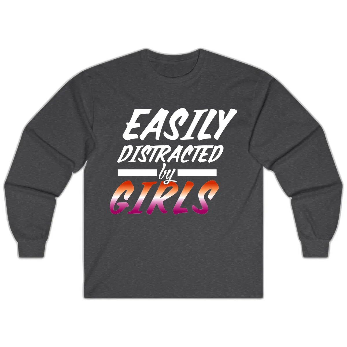 Easily Distracted by Giks Long Sleeve in Dark Heather