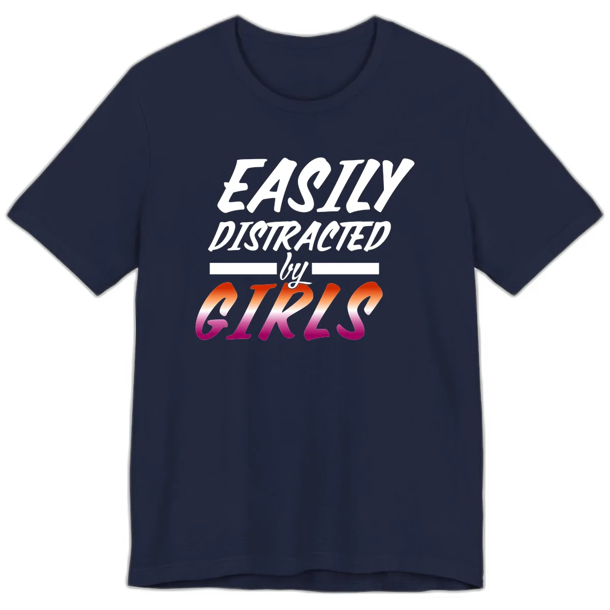 Easily Distracted by Giks Premium T-Shirt in Navy